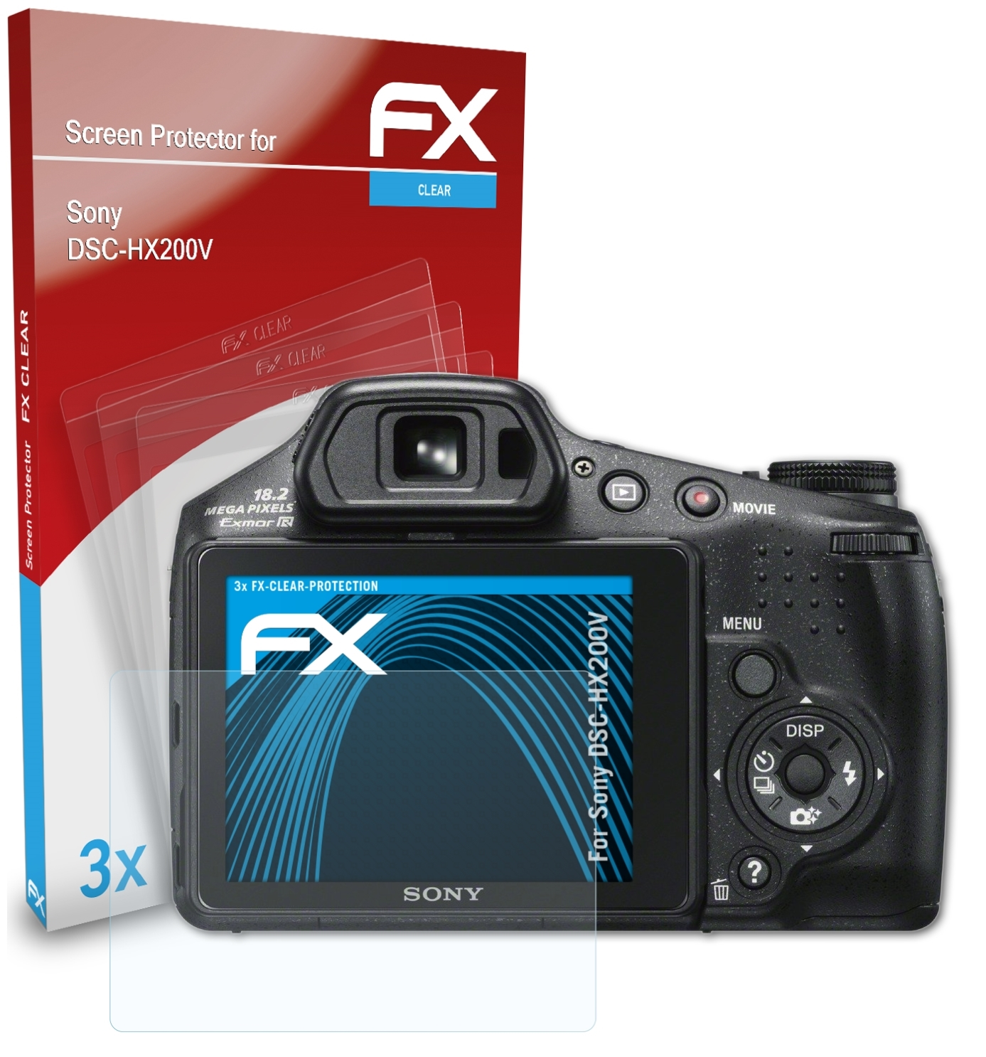 Sony FX-Clear Displayschutz(für ATFOLIX DSC-HX200V) 3x