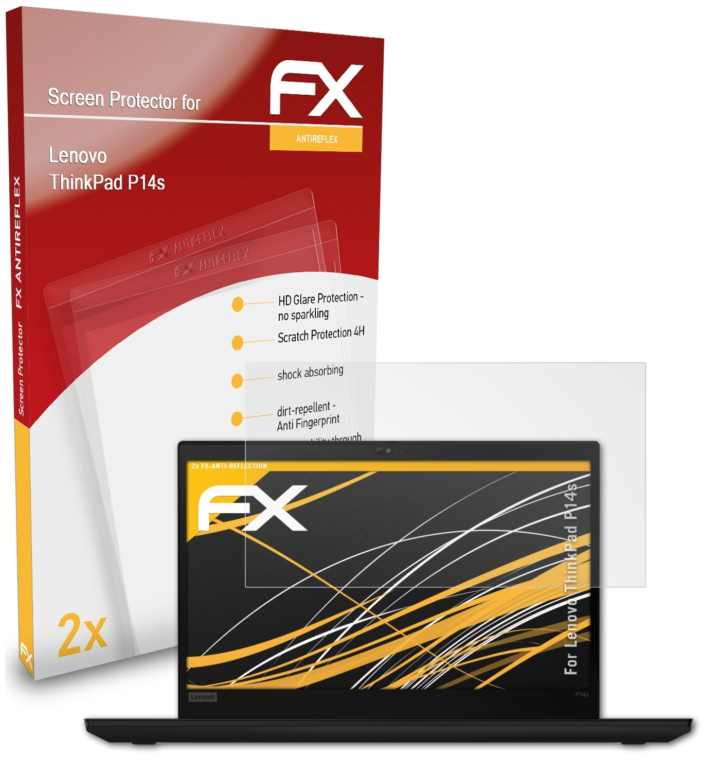 Displayschutz(für FX-Antireflex 2x Lenovo ThinkPad ATFOLIX P14s)