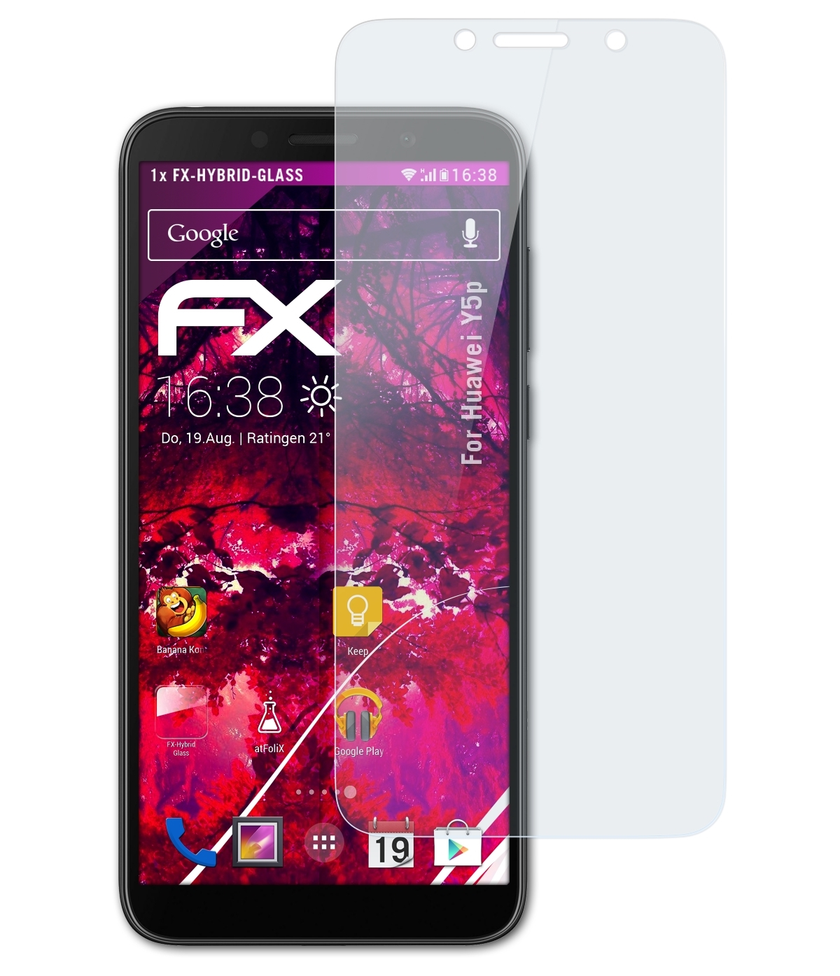 ATFOLIX FX-Hybrid-Glass Schutzglas(für Huawei Y5p)