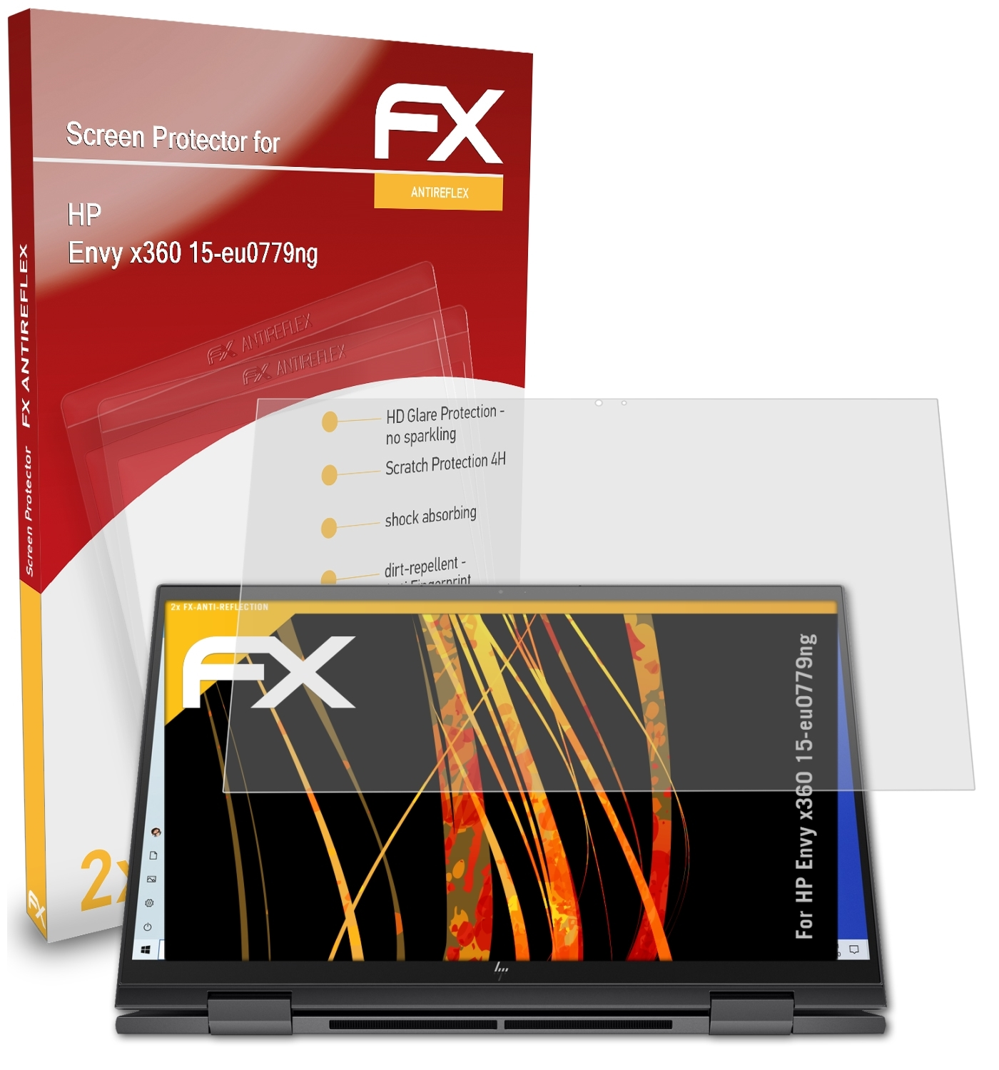 ATFOLIX 2x FX-Antireflex Envy Displayschutz(für 15-eu0779ng) HP x360