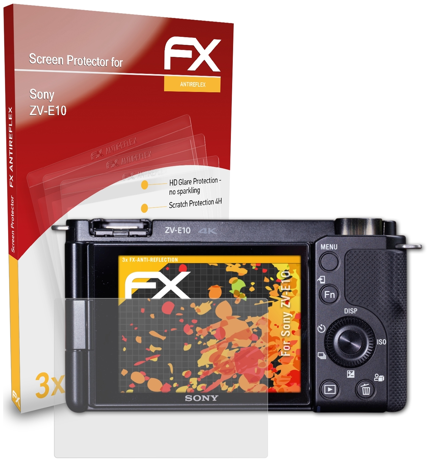 ATFOLIX 3x FX-Antireflex Sony Displayschutz(für ZV-E10)