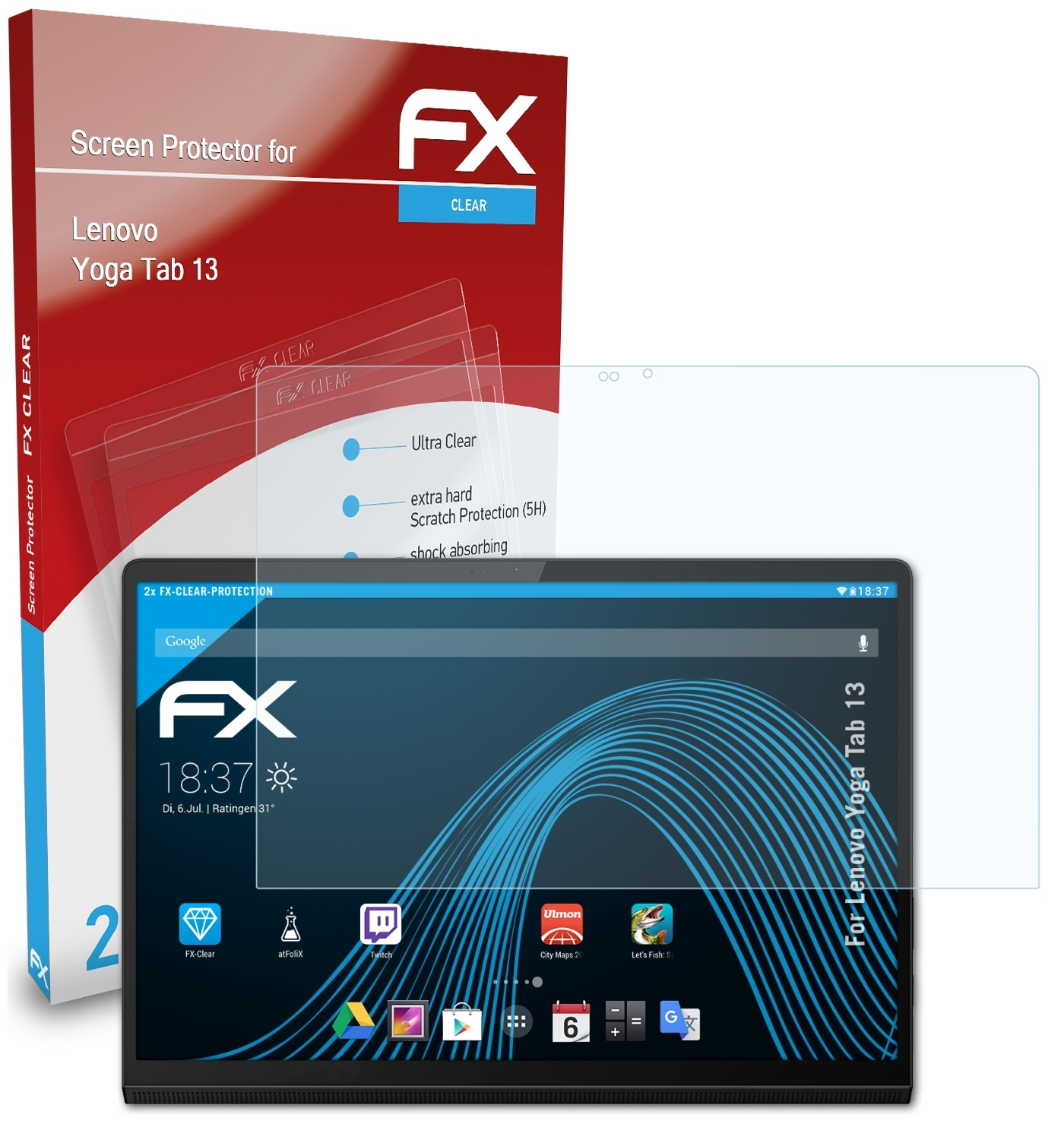 Lenovo FX-Clear ATFOLIX 13) Tab Displayschutz(für Yoga 2x