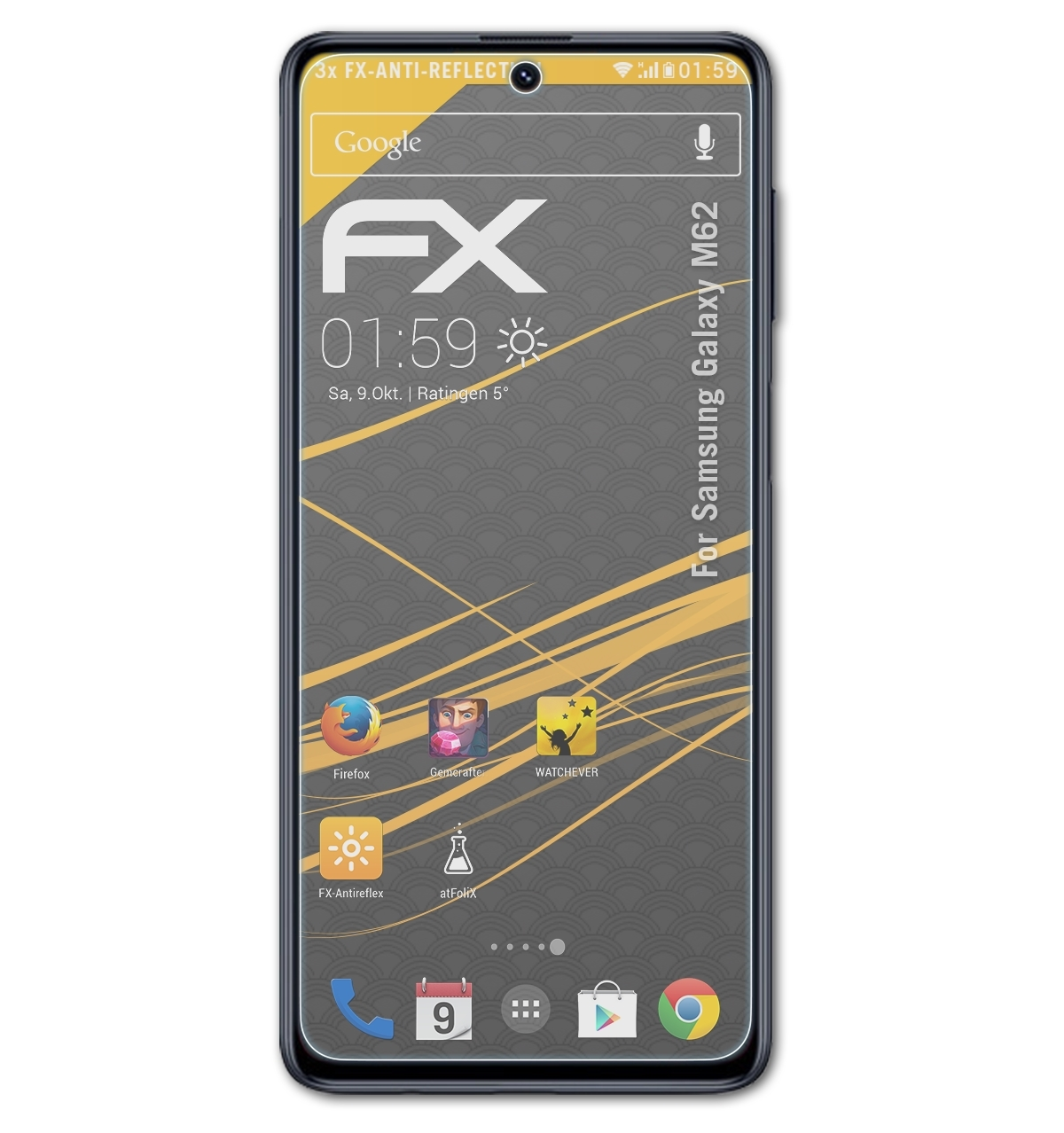 M62) ATFOLIX Displayschutz(für FX-Antireflex 3x Samsung Galaxy