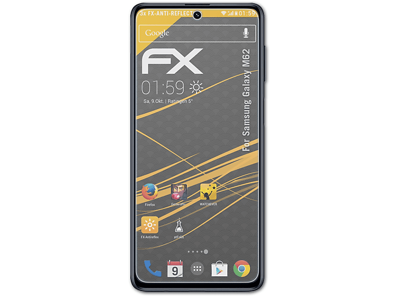 ATFOLIX 3x Displayschutz(für M62) Galaxy FX-Antireflex Samsung