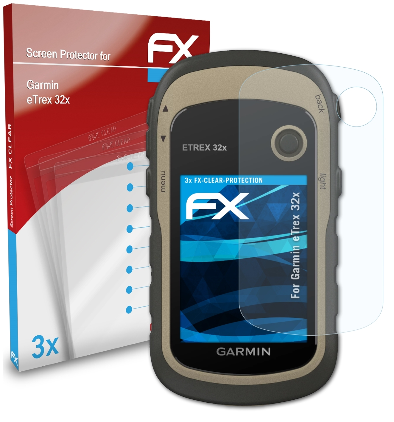 ATFOLIX 3x eTrex FX-Clear 32x) Garmin Displayschutz(für