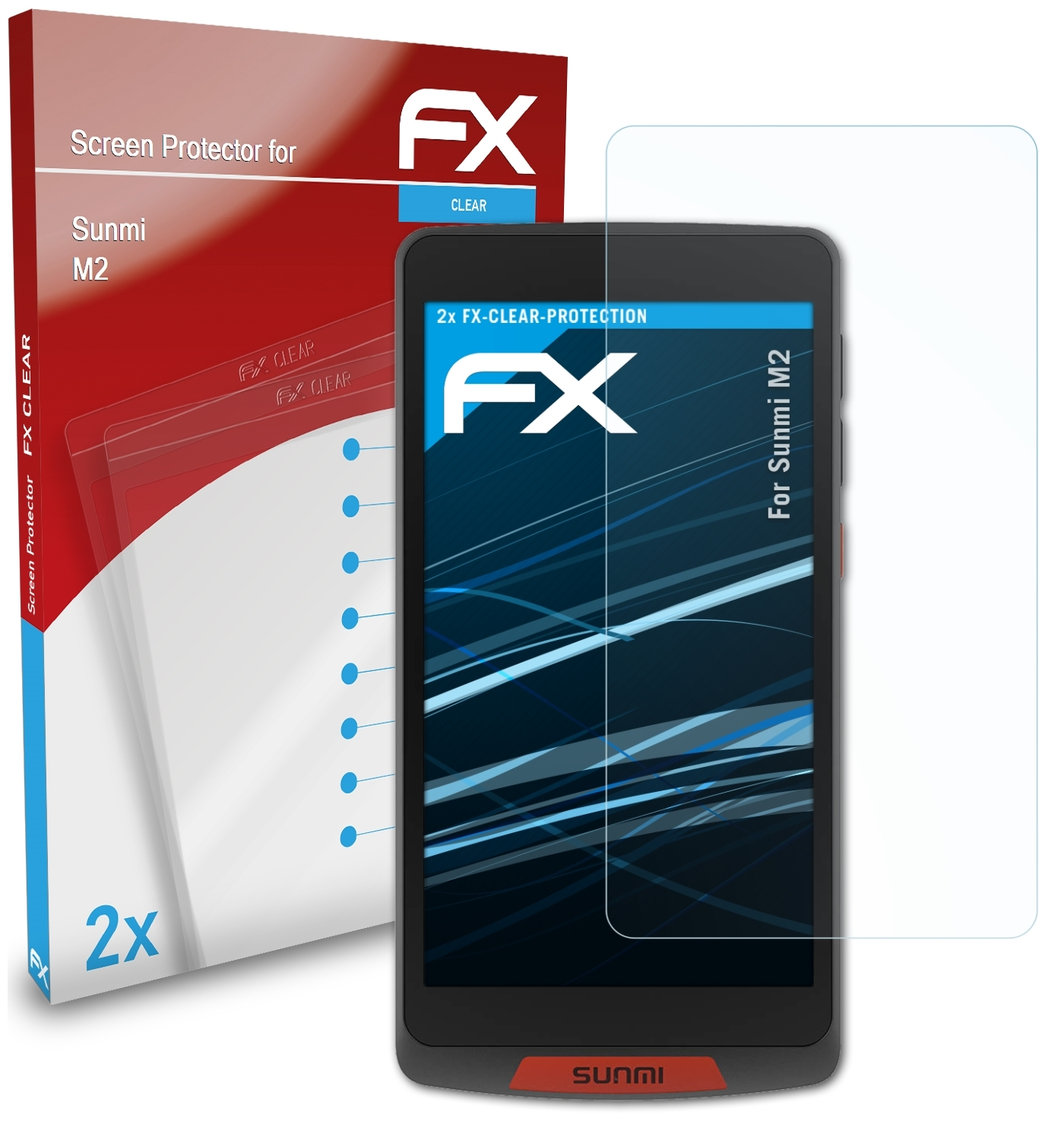 FX-Clear ATFOLIX M2) Sunmi 2x Displayschutz(für