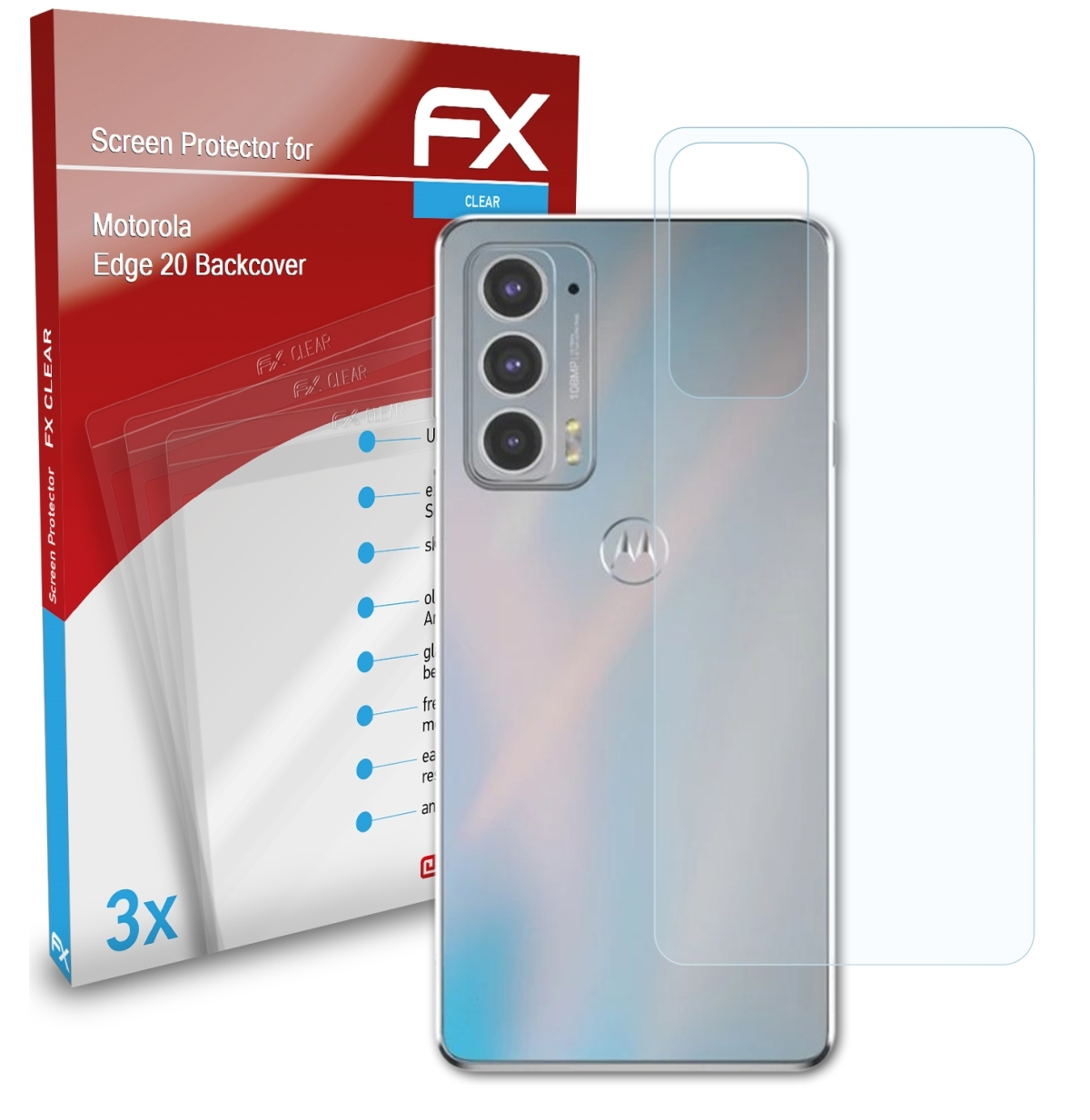 FX-Clear ATFOLIX Displayschutz(für (Backcover)) 20 3x Motorola Edge