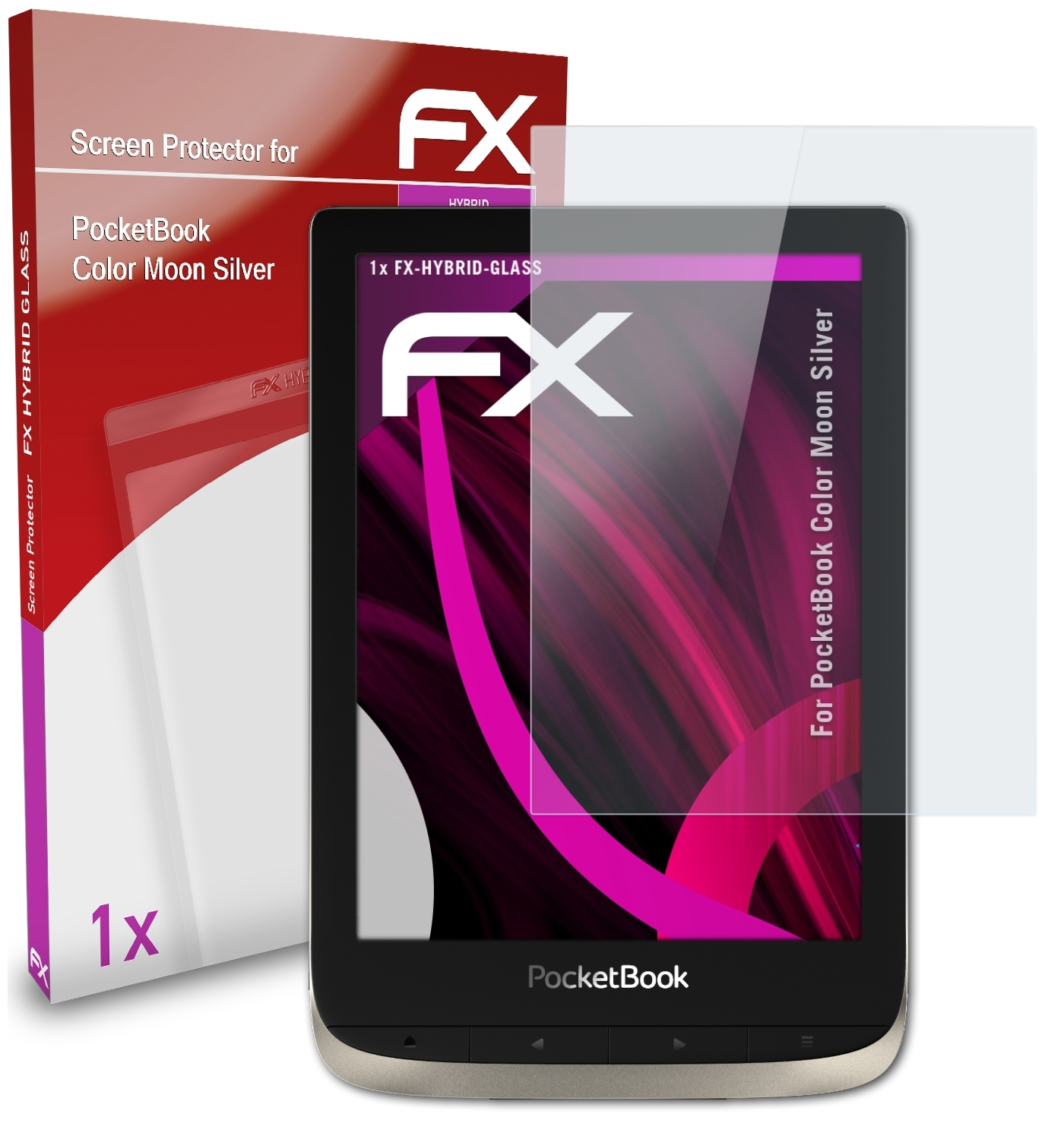 Moon Schutzglas(für Color Silver) FX-Hybrid-Glass PocketBook ATFOLIX