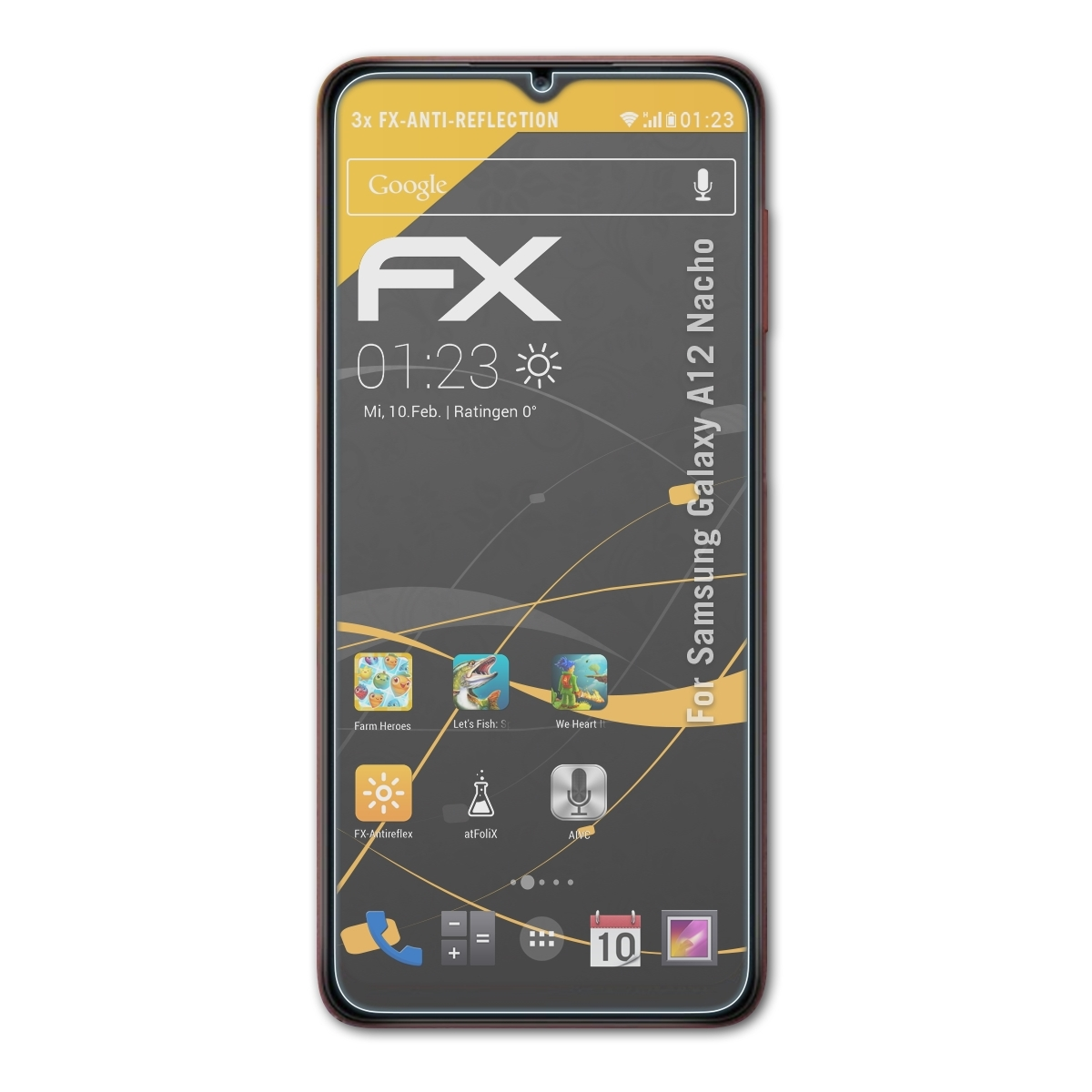 Samsung Nacho) 3x ATFOLIX Galaxy A12 FX-Antireflex Displayschutz(für