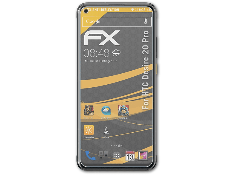 3x Desire ATFOLIX FX-Antireflex 20 HTC Displayschutz(für Pro)