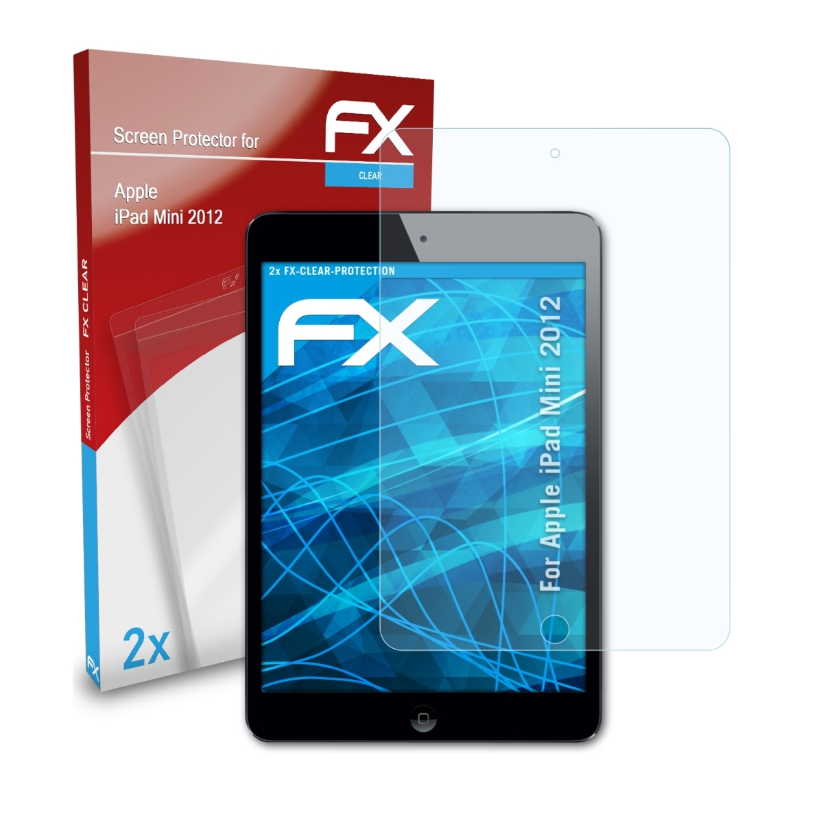 ATFOLIX 2x FX-Clear Displayschutz(für Apple Mini iPad (2012))