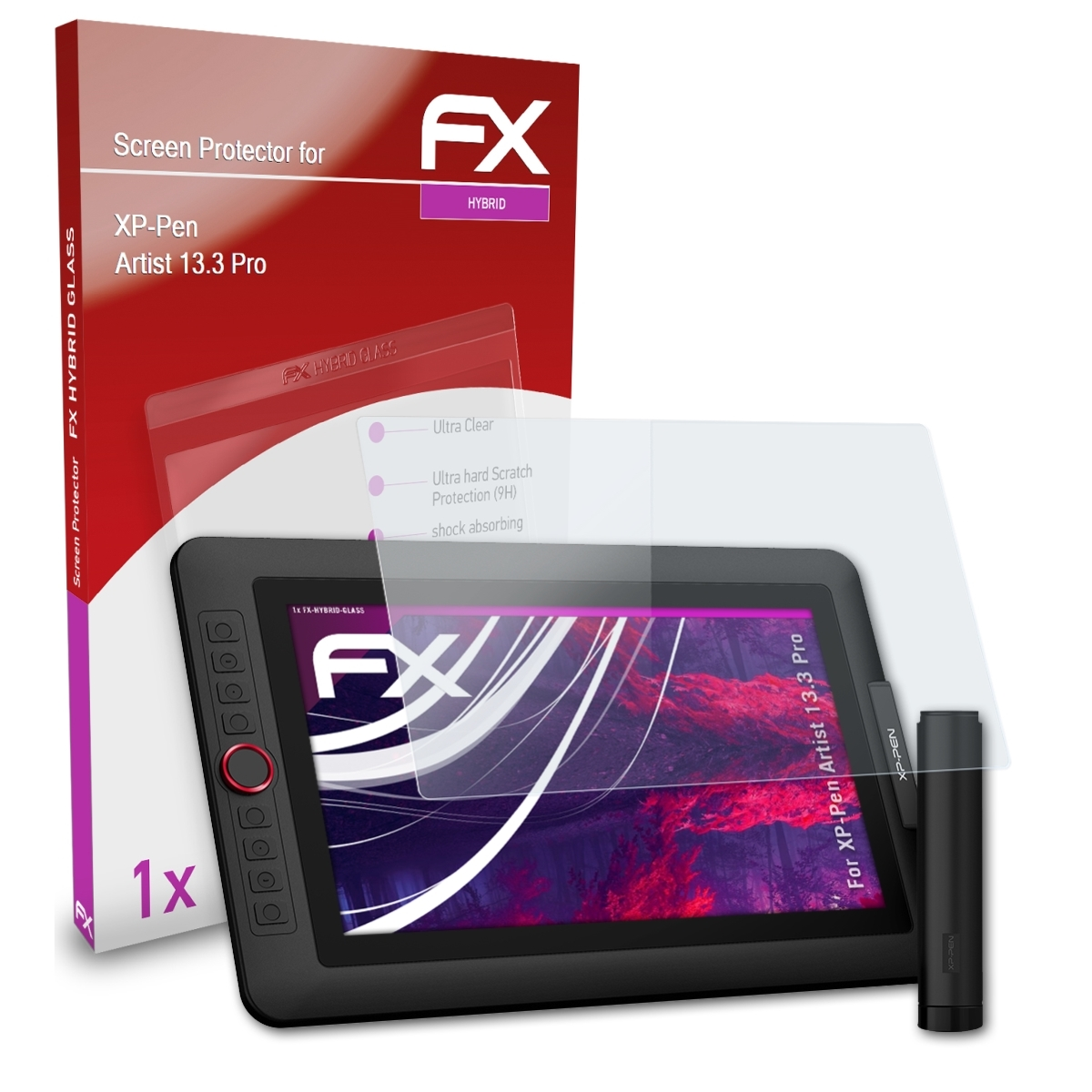 Artist ATFOLIX FX-Hybrid-Glass XP-PEN 13.3 Pro) Schutzglas(für