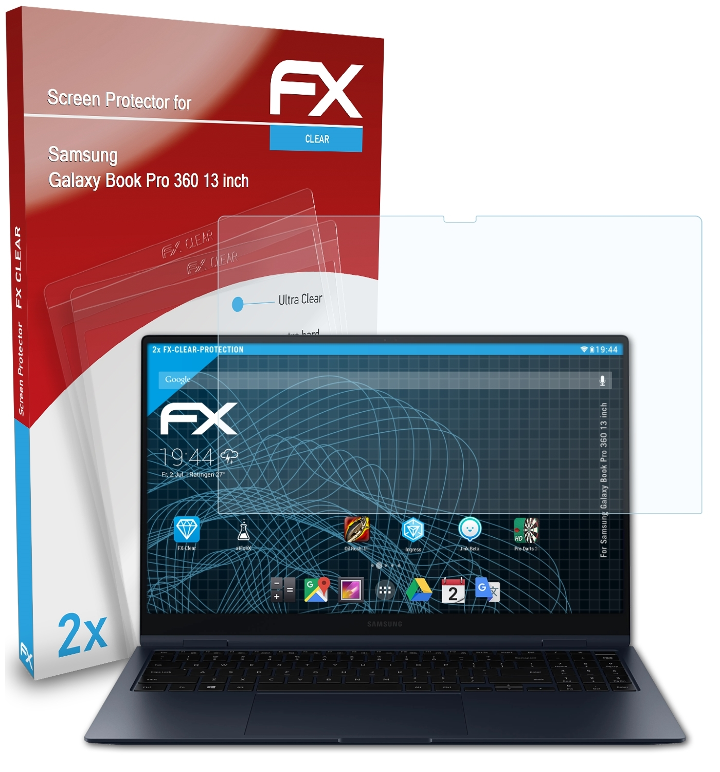 ATFOLIX 2x (13 FX-Clear Book inch)) Samsung Displayschutz(für Galaxy Pro 360