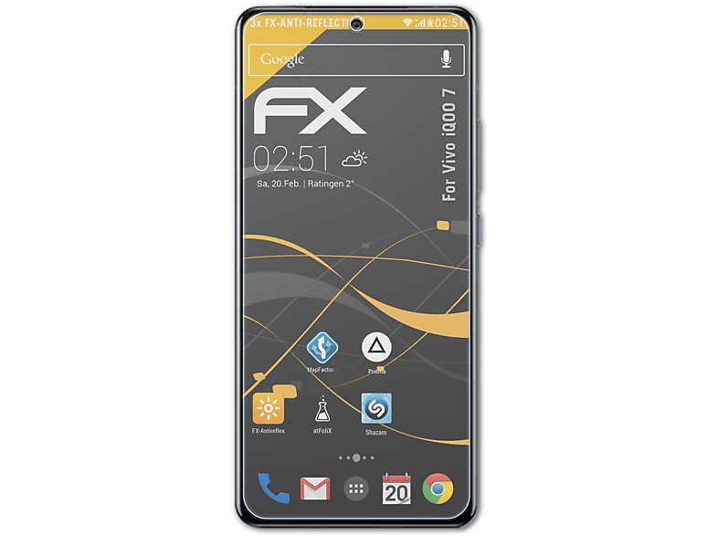 FX-Antireflex Vivo 3x ATFOLIX Displayschutz(für 7) iQOO