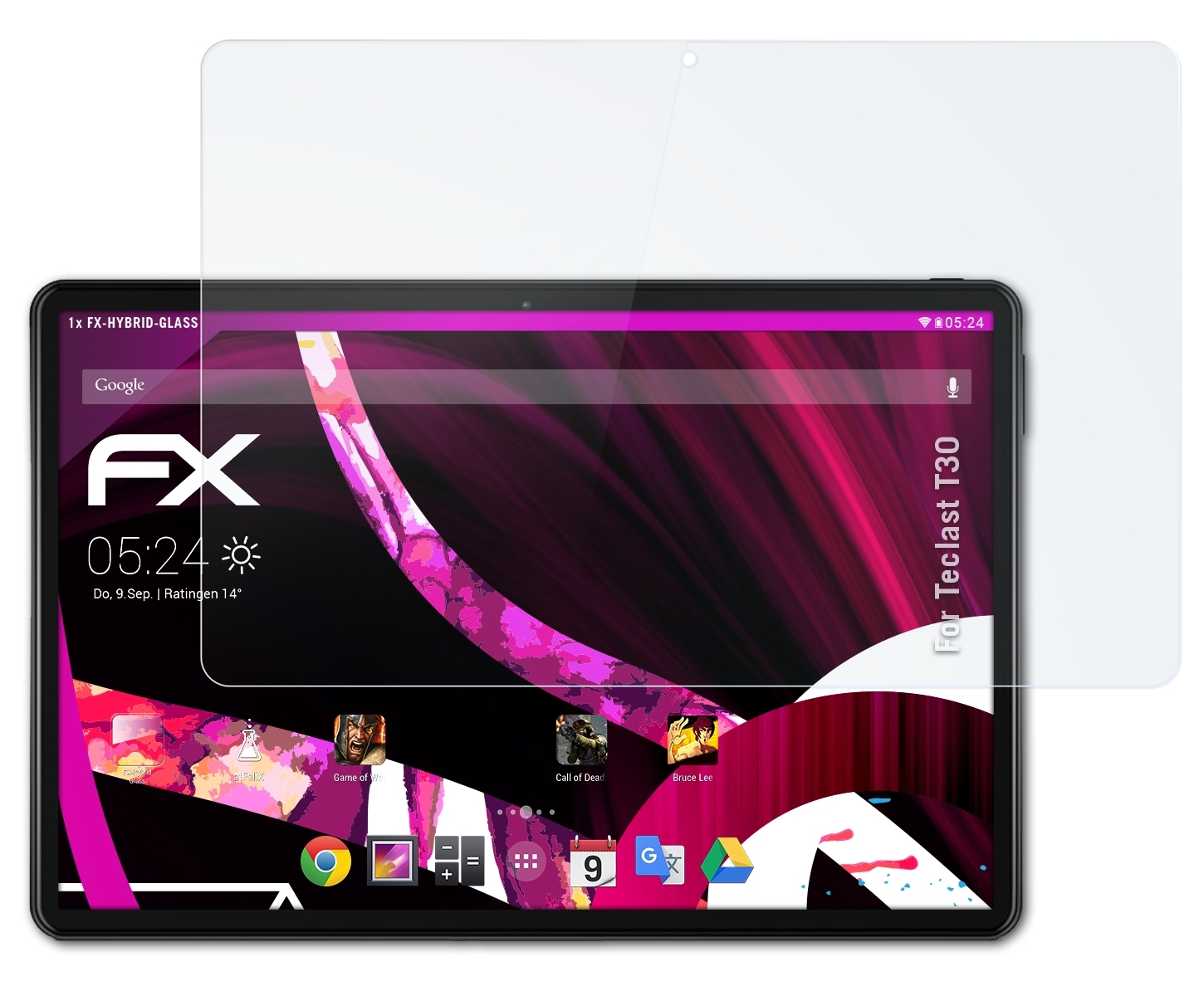 FX-Hybrid-Glass Schutzglas(für Teclast T30) ATFOLIX