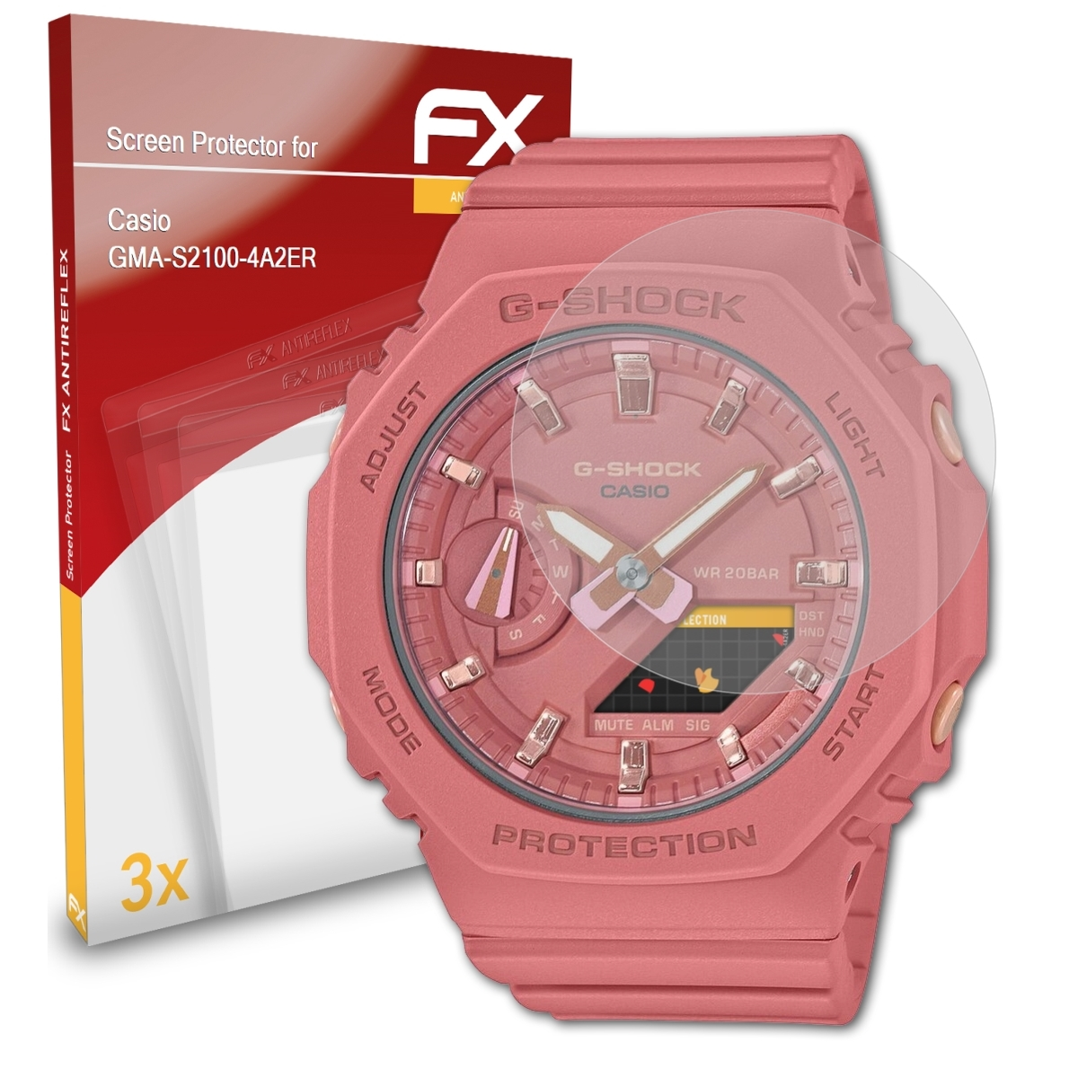 Casio 3x FX-Antireflex GMA-S2100-4A2ER) ATFOLIX Displayschutz(für