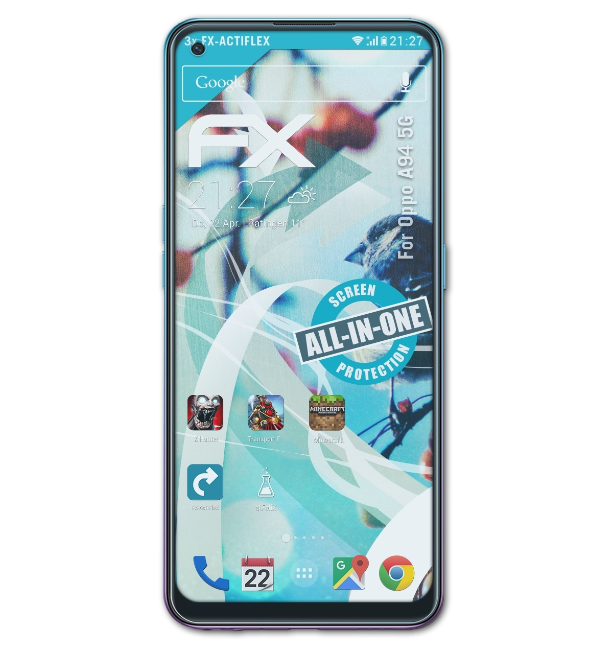 5G) Displayschutz(für FX-ActiFleX 3x Oppo A94 ATFOLIX