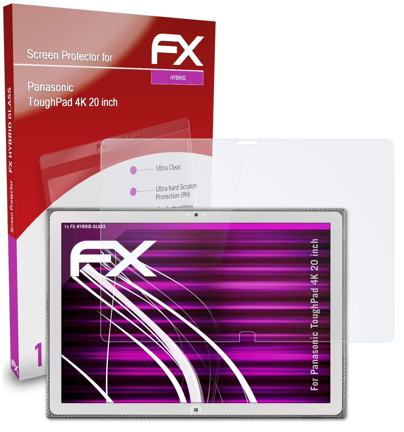 (20 inch)) FX-Hybrid-Glass 4K Schutzglas(für ATFOLIX Panasonic ToughPad