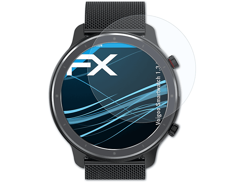 ATFOLIX 3x FX-Clear Smartwatch Voigoo 1,3 Displayschutz(für Inch)