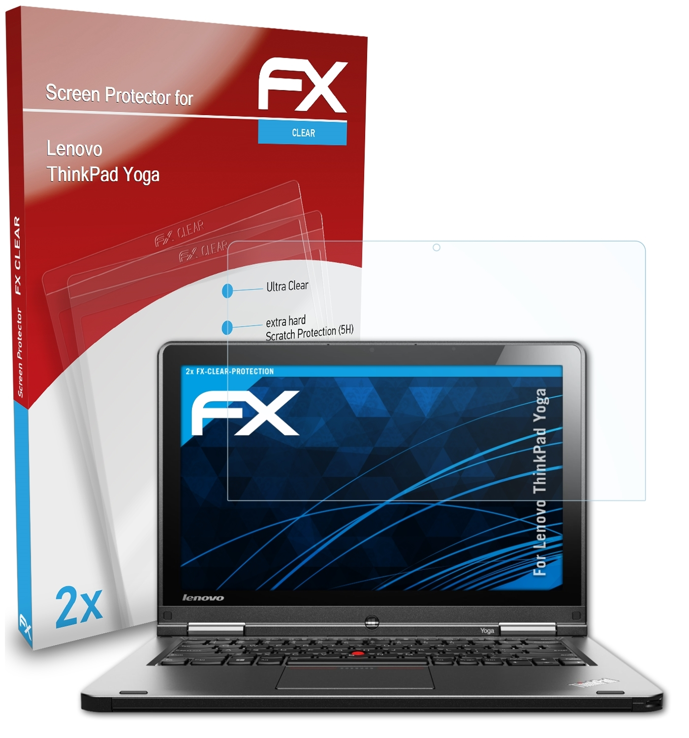 Displayschutz(für Yoga) Lenovo ATFOLIX ThinkPad 2x FX-Clear