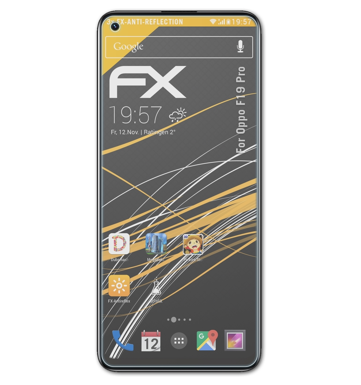 ATFOLIX 3x FX-Antireflex Displayschutz(für Oppo F19 Pro)
