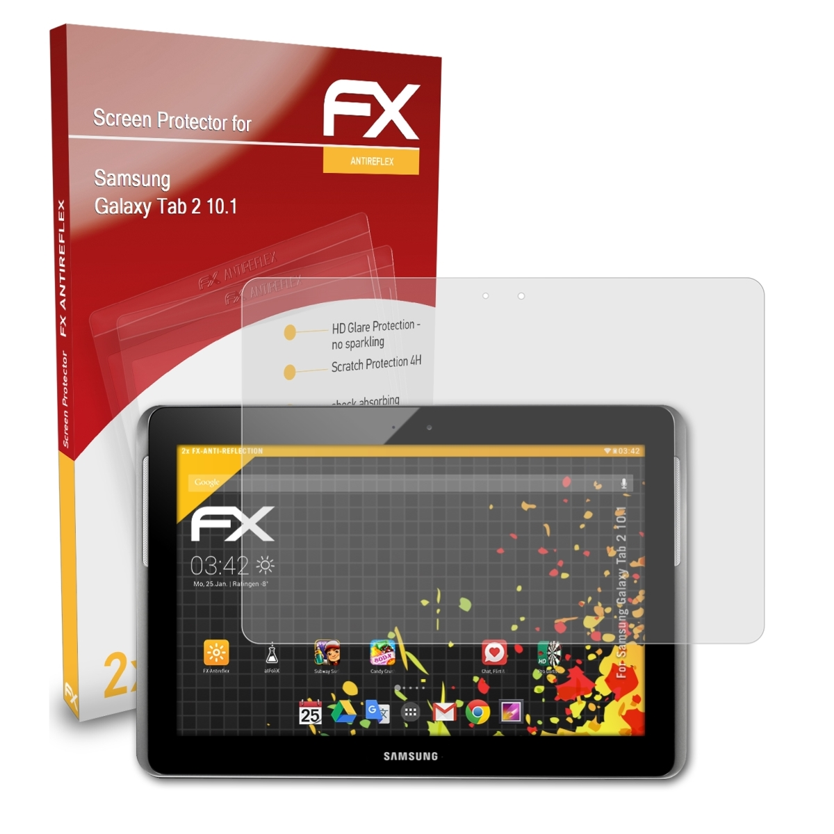 Tab ATFOLIX FX-Antireflex 2 Displayschutz(für Galaxy 2x Samsung 10.1)
