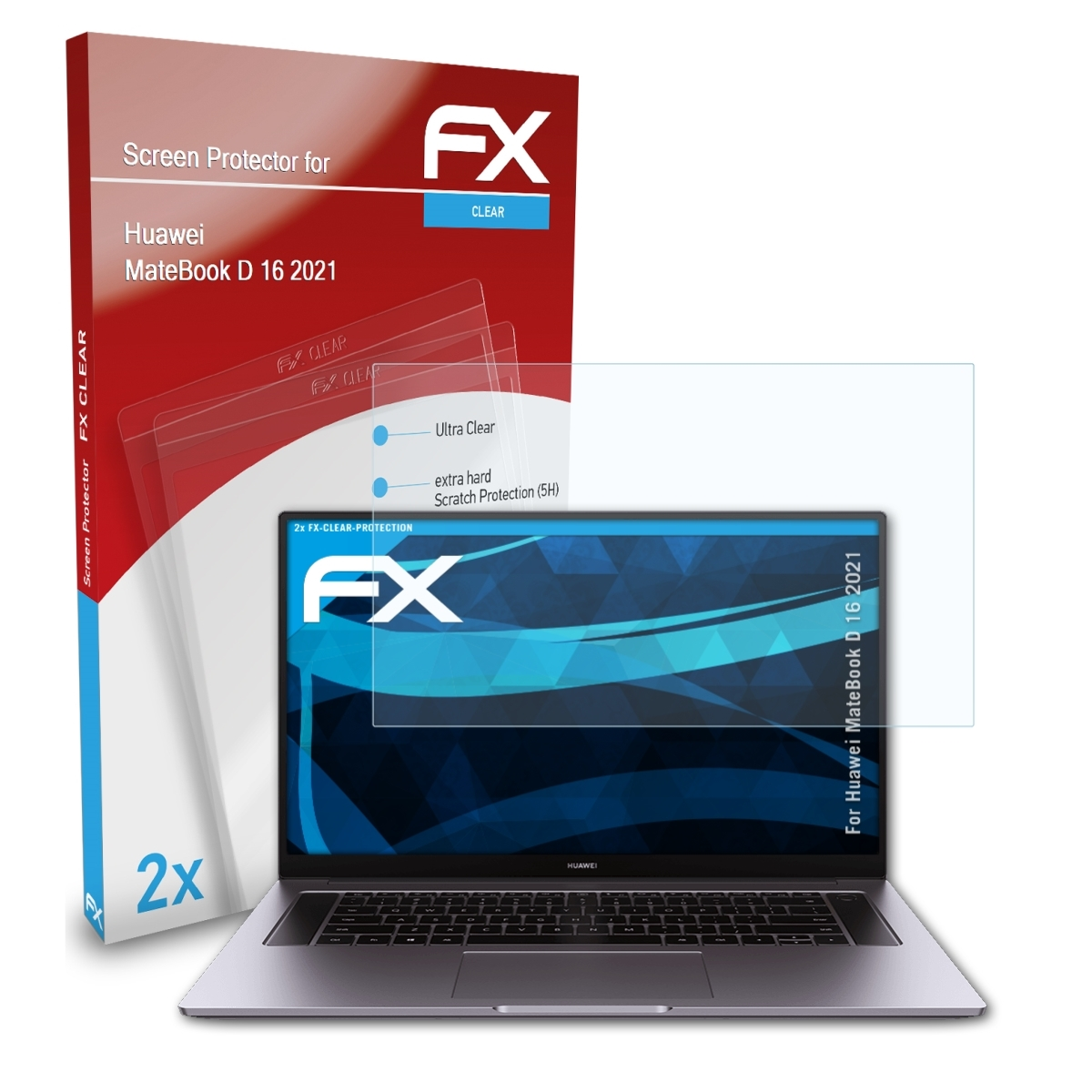 ATFOLIX 2x FX-Clear 16 Huawei Displayschutz(für D (2021)) MateBook