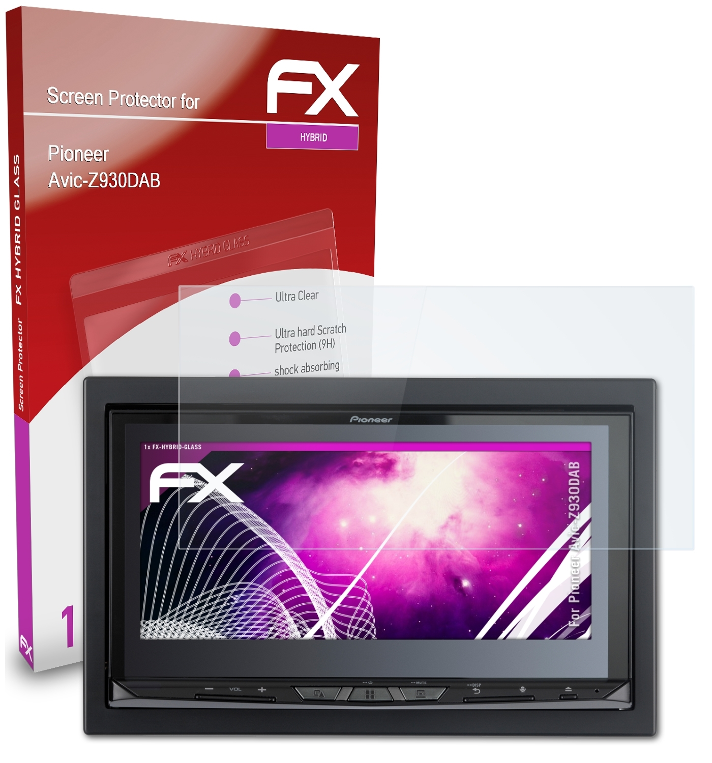FX-Hybrid-Glass Avic-Z930DAB) Schutzglas(für ATFOLIX Pioneer