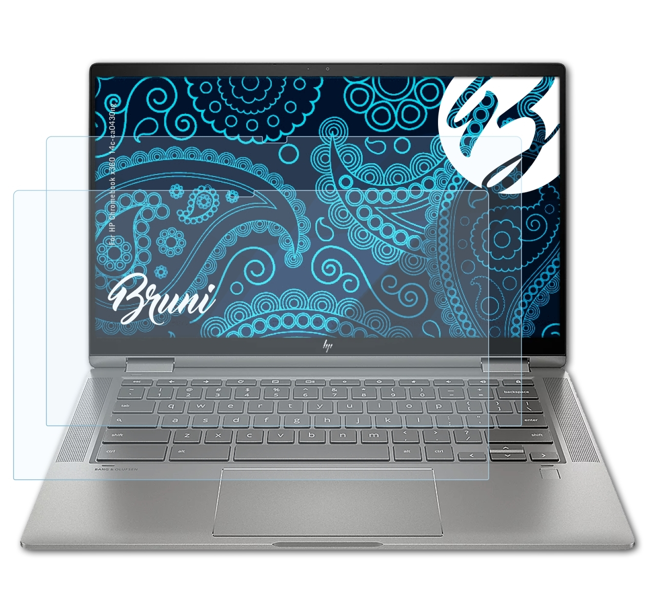 BRUNI 2x Basics-Clear Schutzfolie(für HP x360 Chromebook (14c-ca0430ng))