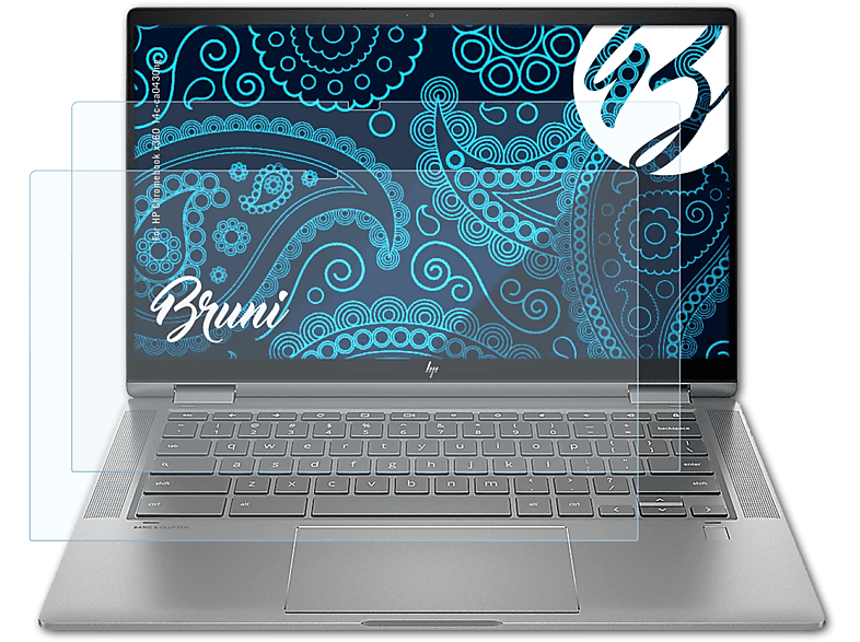 BRUNI 2x Basics-Clear Schutzfolie(für HP Chromebook x360 (14c-ca0430ng))