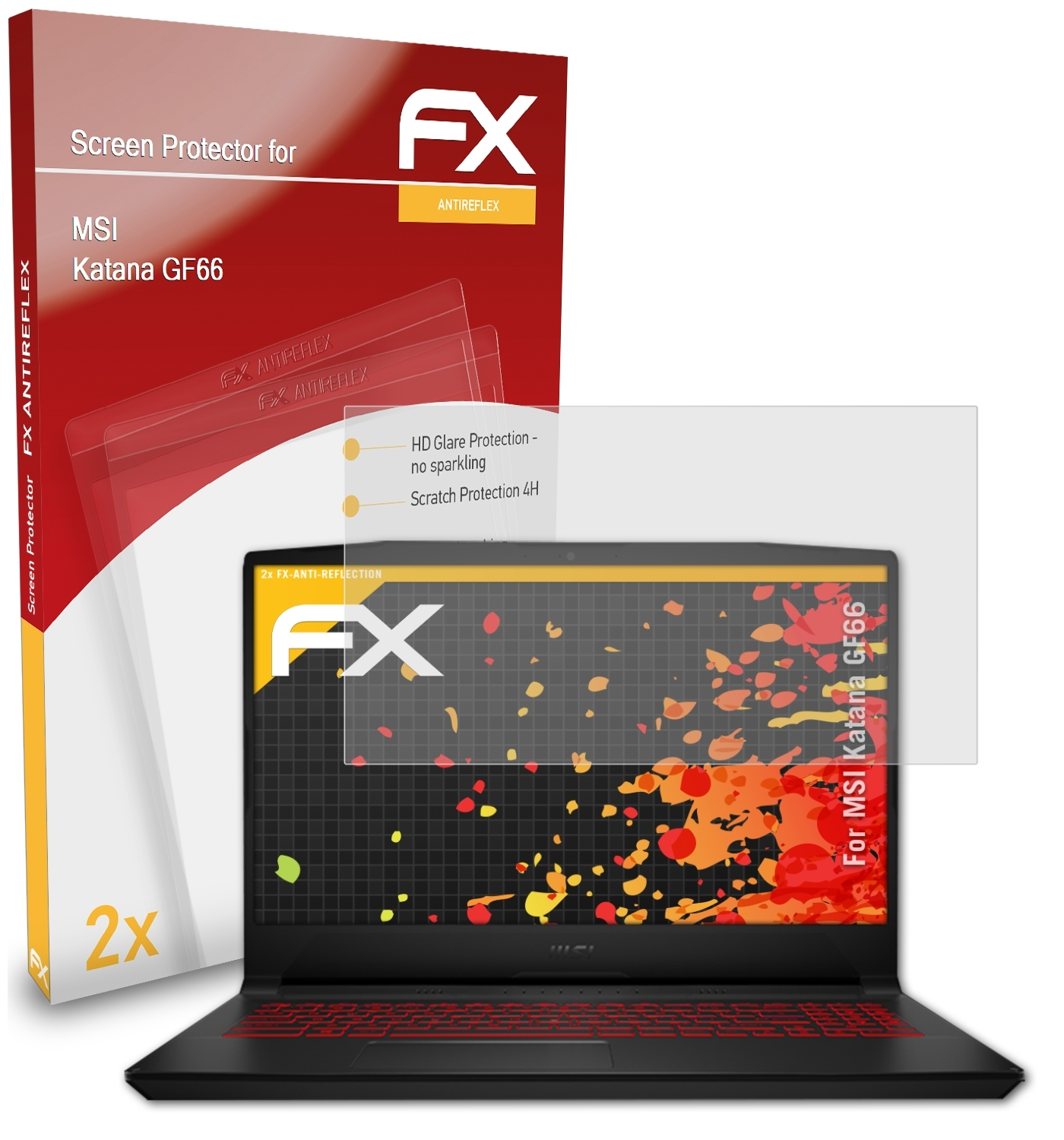 ATFOLIX 2x FX-Antireflex Displayschutz(für GF66) Katana MSI
