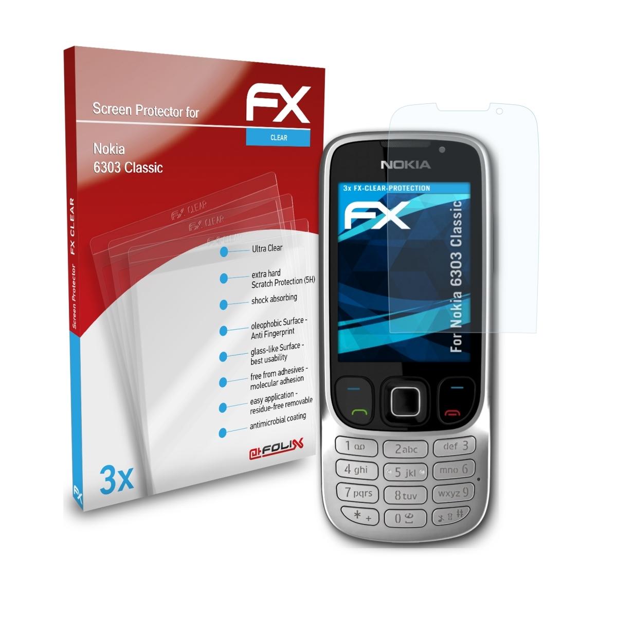 Classic) ATFOLIX Nokia FX-Clear Displayschutz(für 3x 6303