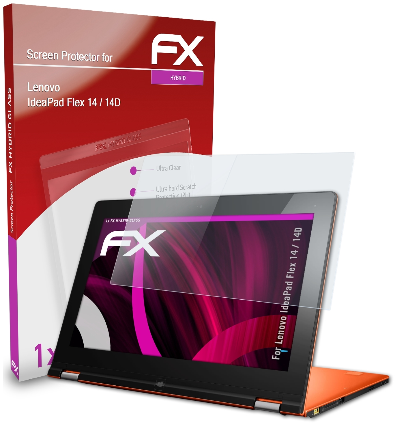 / Flex FX-Hybrid-Glass ATFOLIX 14D) Schutzglas(für Lenovo IdeaPad 14