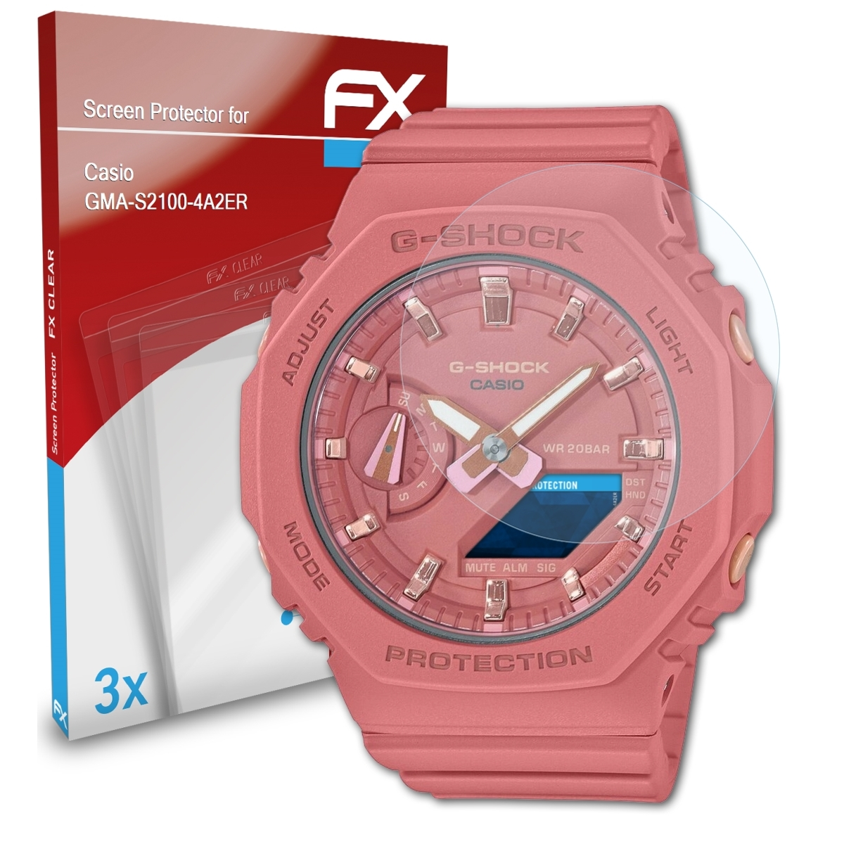 ATFOLIX 3x FX-Clear Displayschutz(für Casio GMA-S2100-4A2ER)