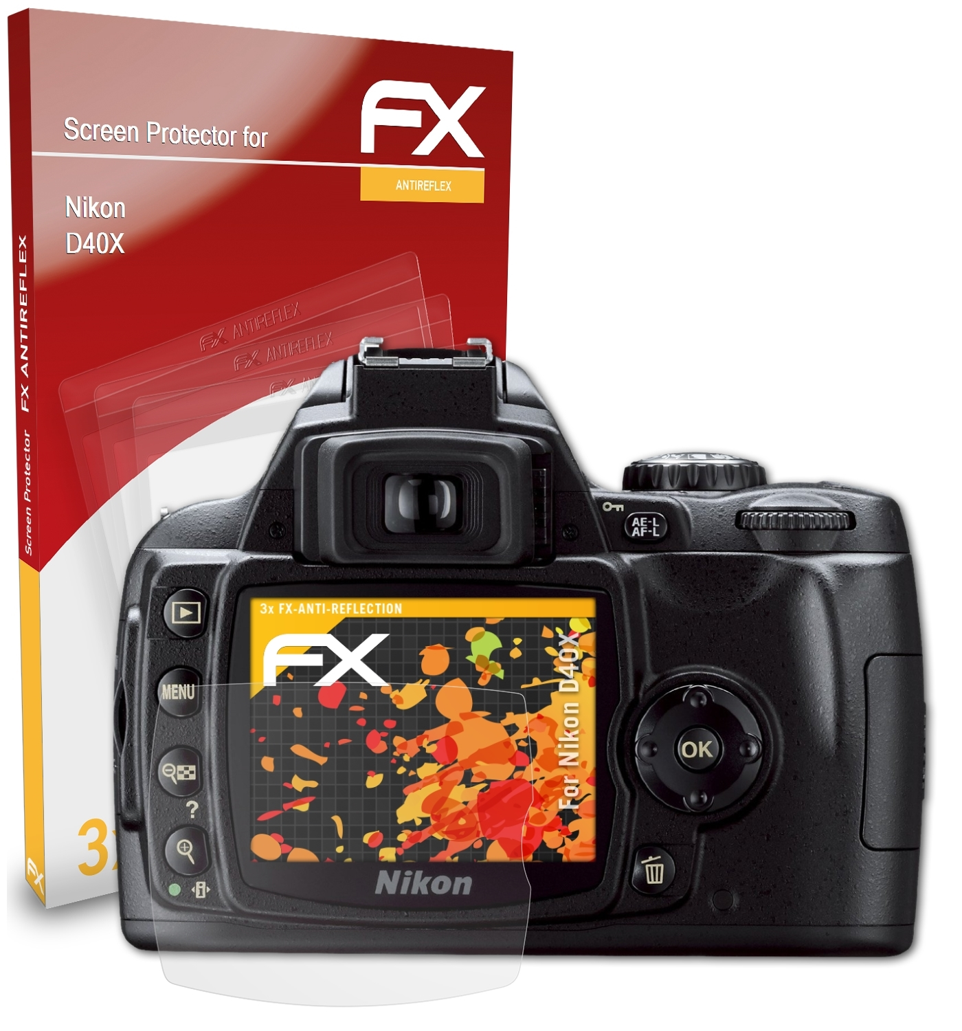 FX-Antireflex ATFOLIX D40X) 3x Nikon Displayschutz(für