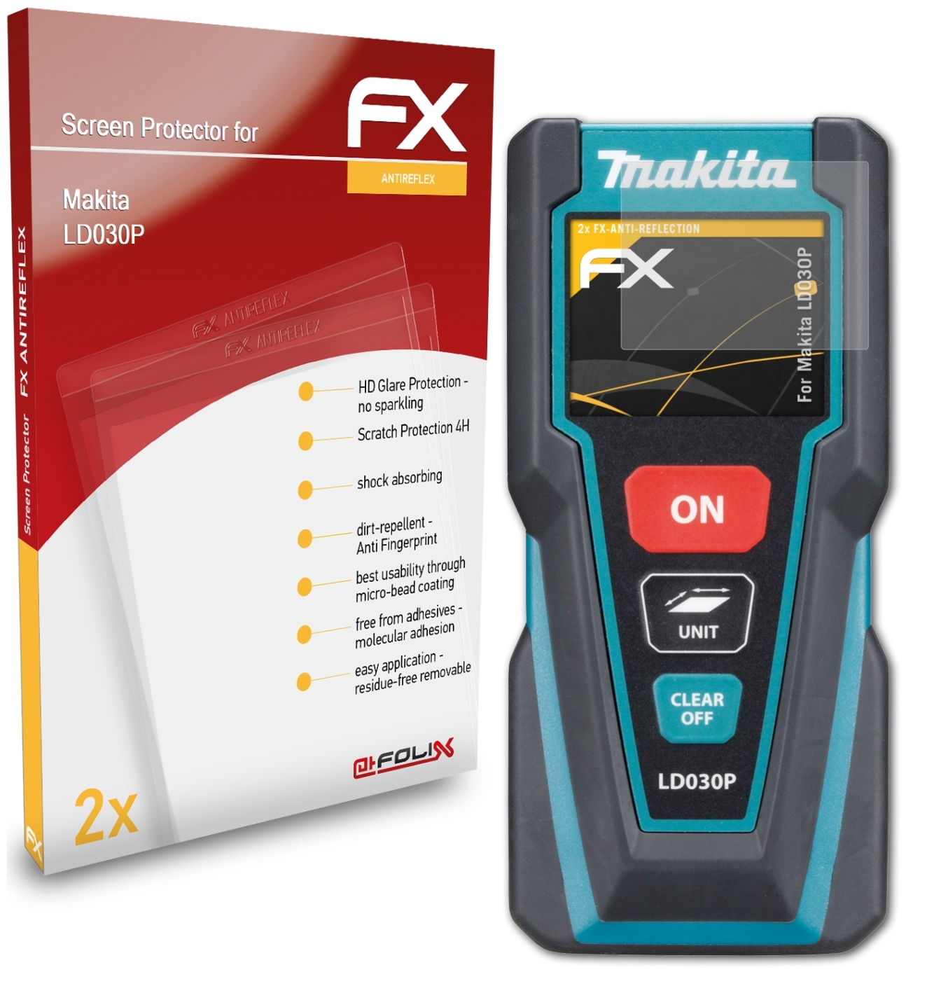 ATFOLIX 2x FX-Antireflex Displayschutz(für Makita LD030P)