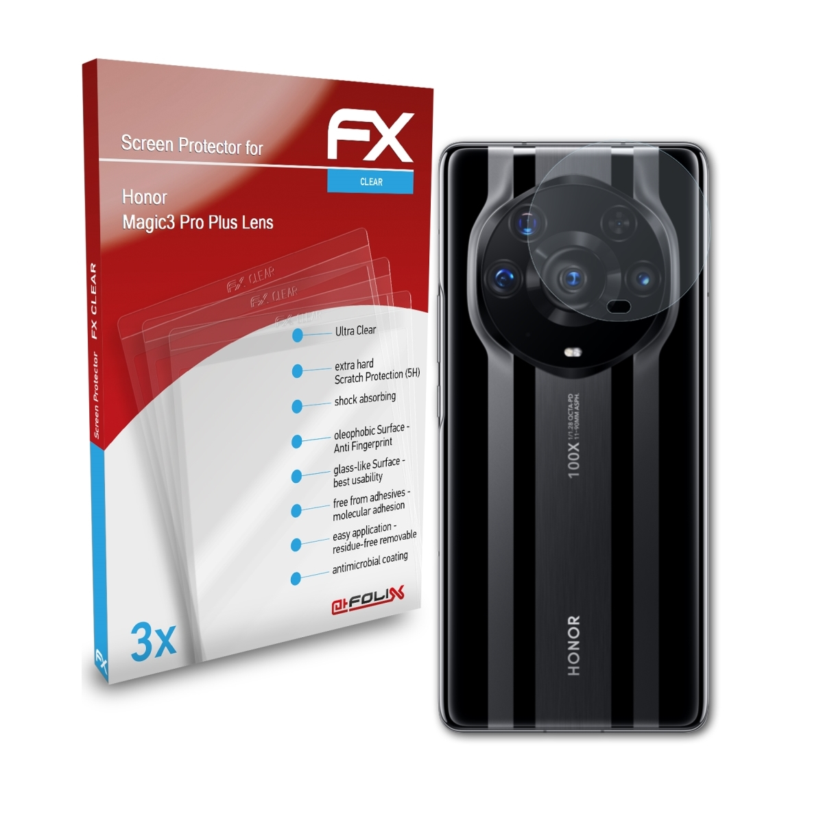 ATFOLIX 3x FX-Clear Displayschutz(für Honor Pro Magic3 Plus Lens)