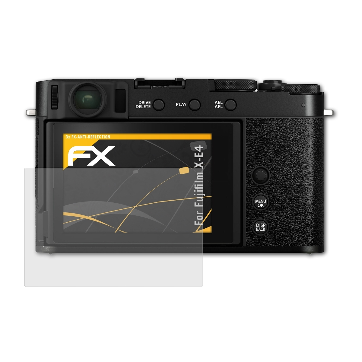 X-E4) Displayschutz(für 3x ATFOLIX Fujifilm FX-Antireflex