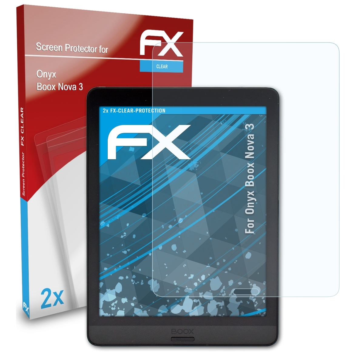 ATFOLIX 2x Nova 3) BOOX Displayschutz(für FX-Clear