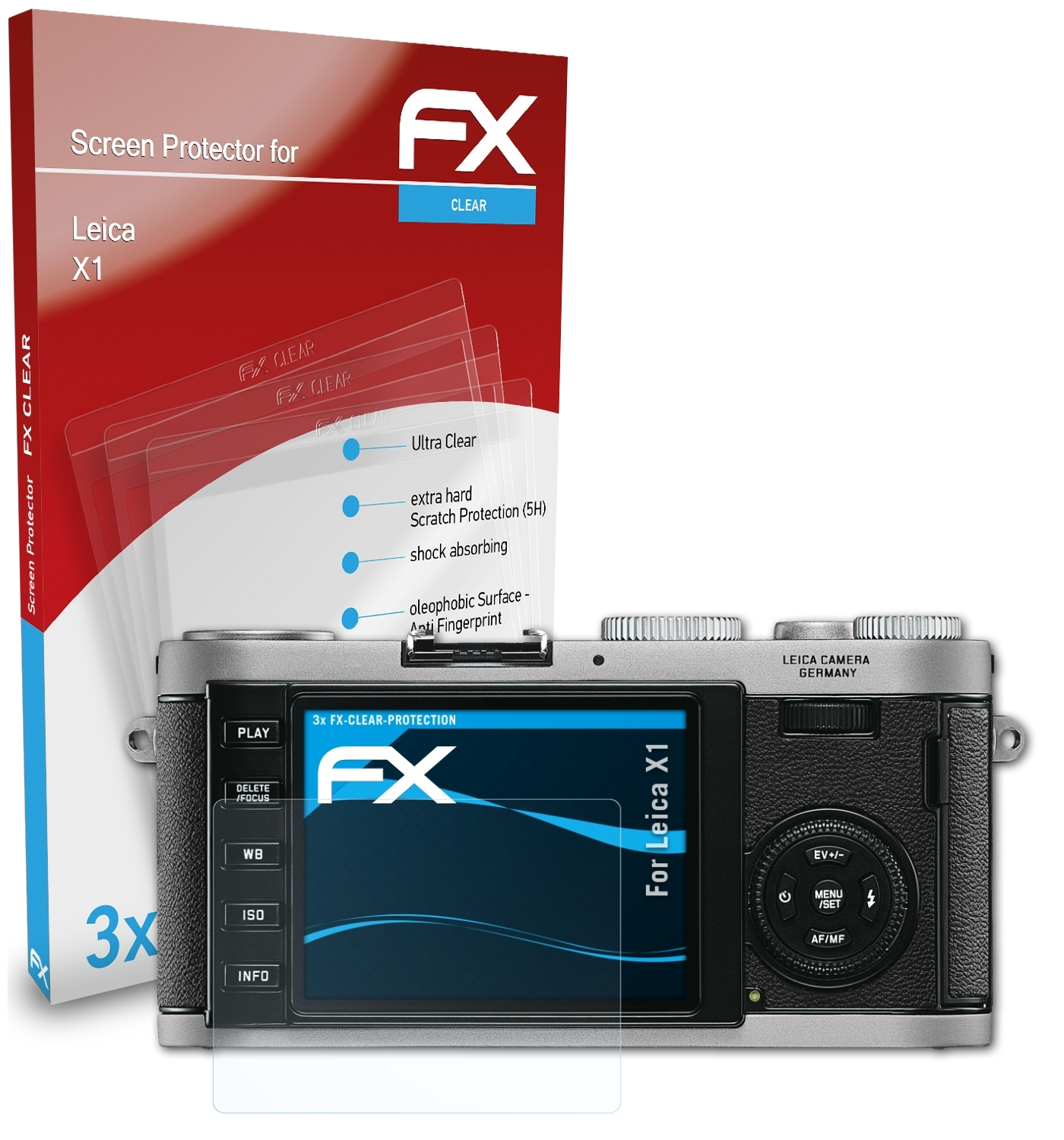 FX-Clear ATFOLIX Displayschutz(für X1) 3x Leica