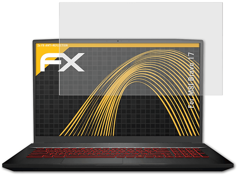 ATFOLIX 2x FX-Antireflex Displayschutz(für MSI Bravo 17)