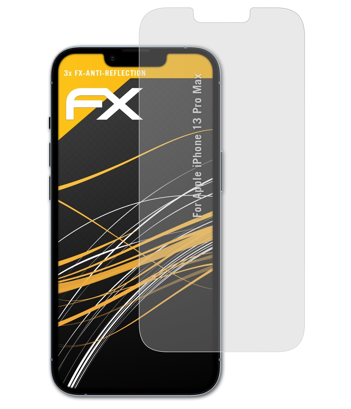 iPhone Displayschutz(für Apple ATFOLIX Max) FX-Antireflex 3x 13 Pro