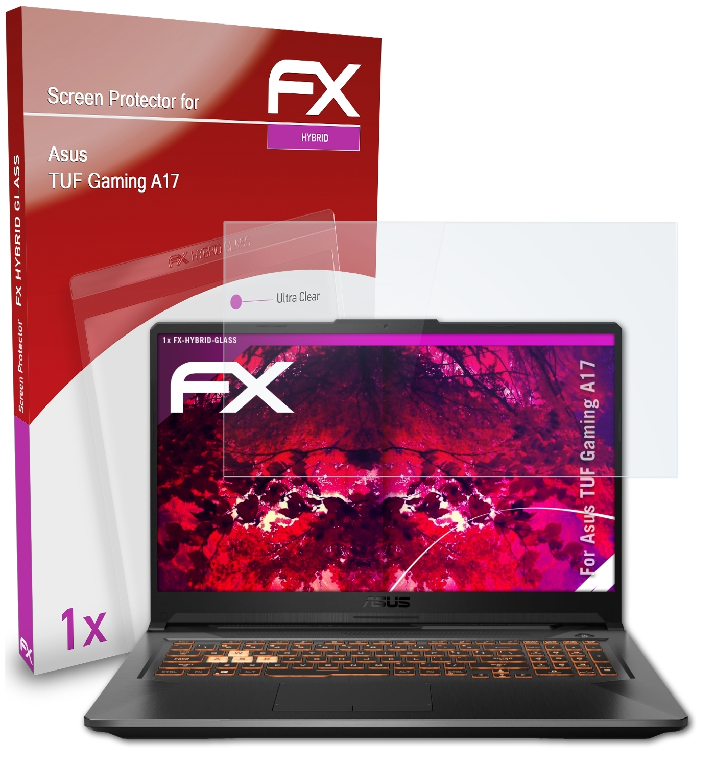 ATFOLIX FX-Hybrid-Glass (2020)) Gaming A17 Asus Schutzglas(für TUF