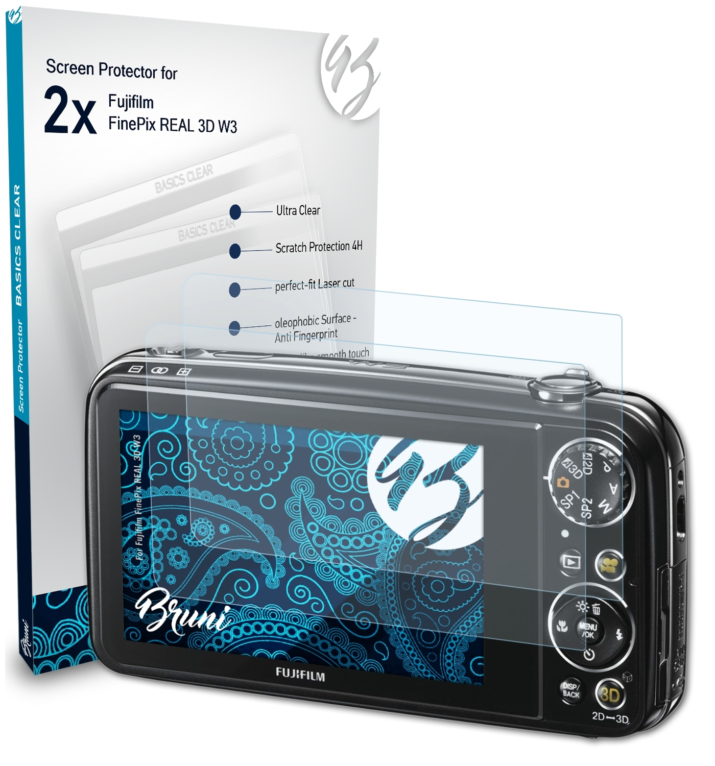 Fujifilm Schutzfolie(für 3D 2x BRUNI REAL W3) FinePix Basics-Clear