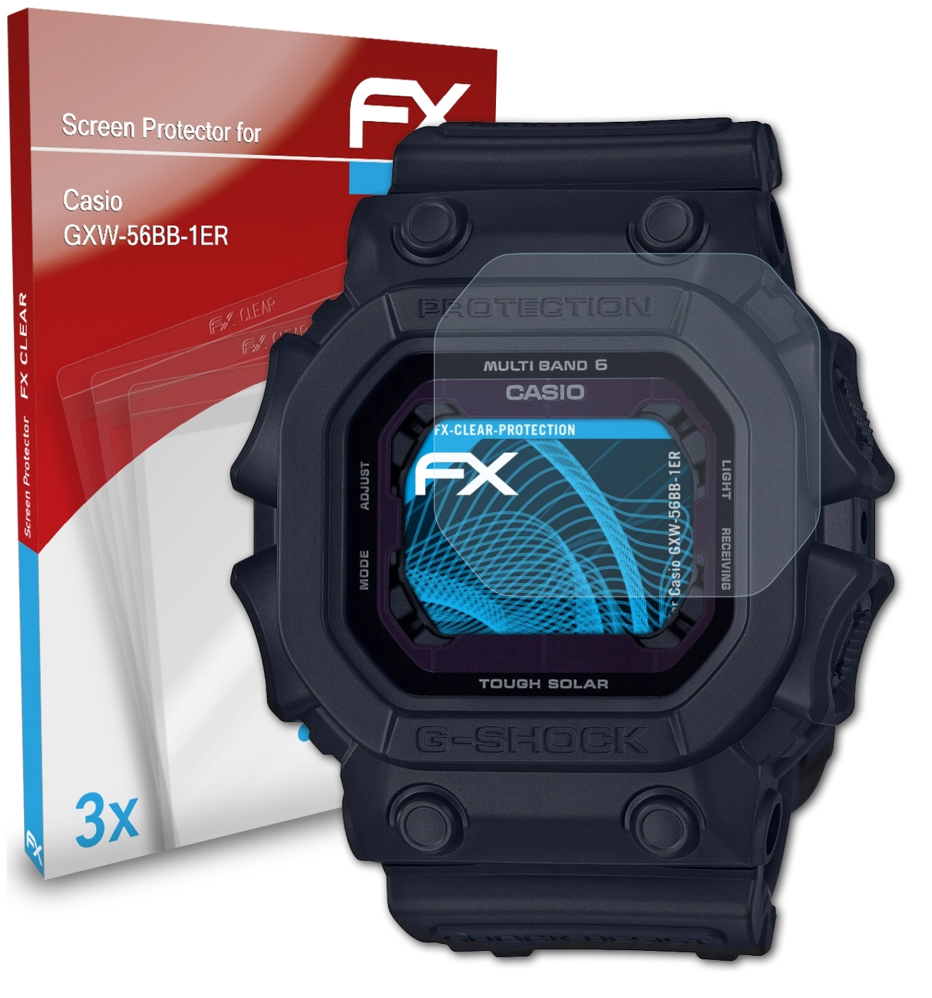 3x Casio ATFOLIX Displayschutz(für GXW-56BB-1ER) FX-Clear