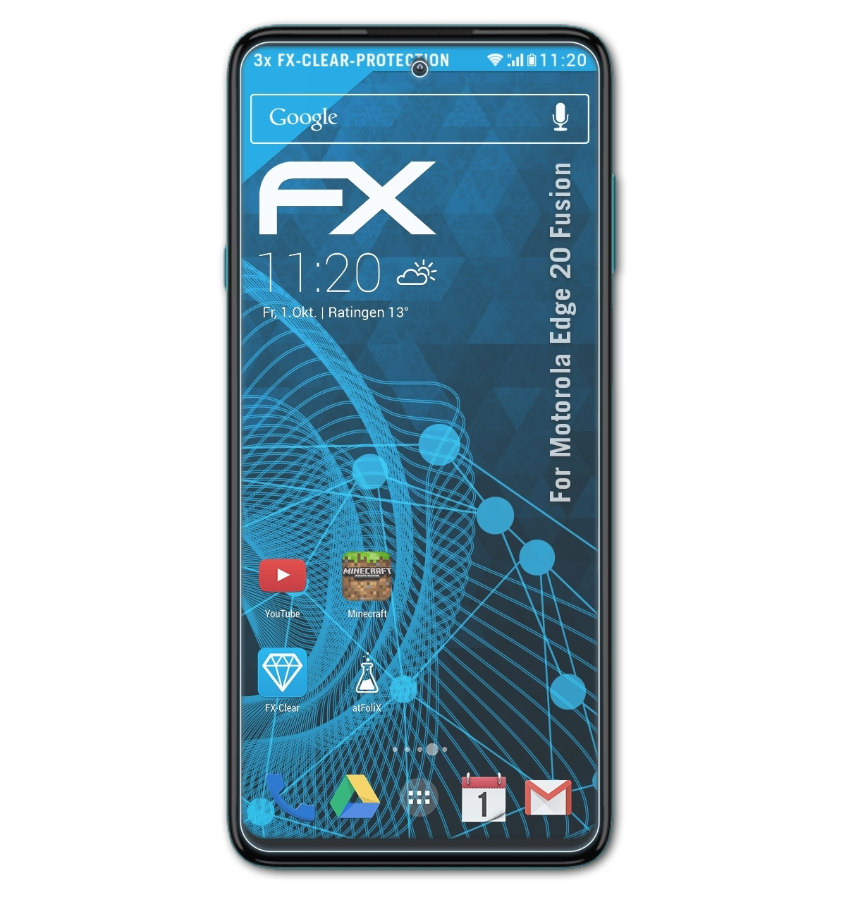 Motorola ATFOLIX 3x Fusion) FX-Clear Edge 20 Displayschutz(für