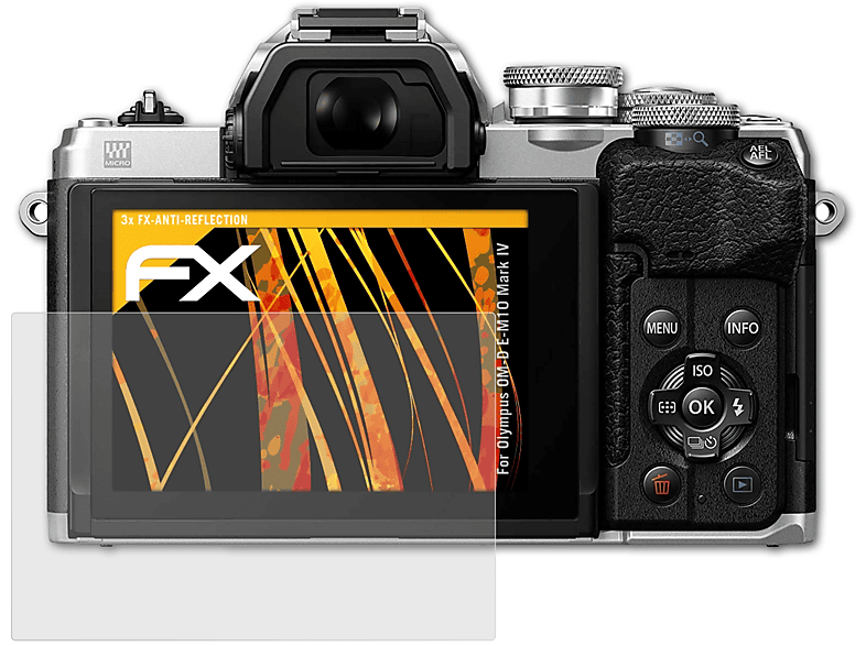 ATFOLIX 3x FX-Antireflex Displayschutz(für Olympus OM-D E-M10 Mark IV)
