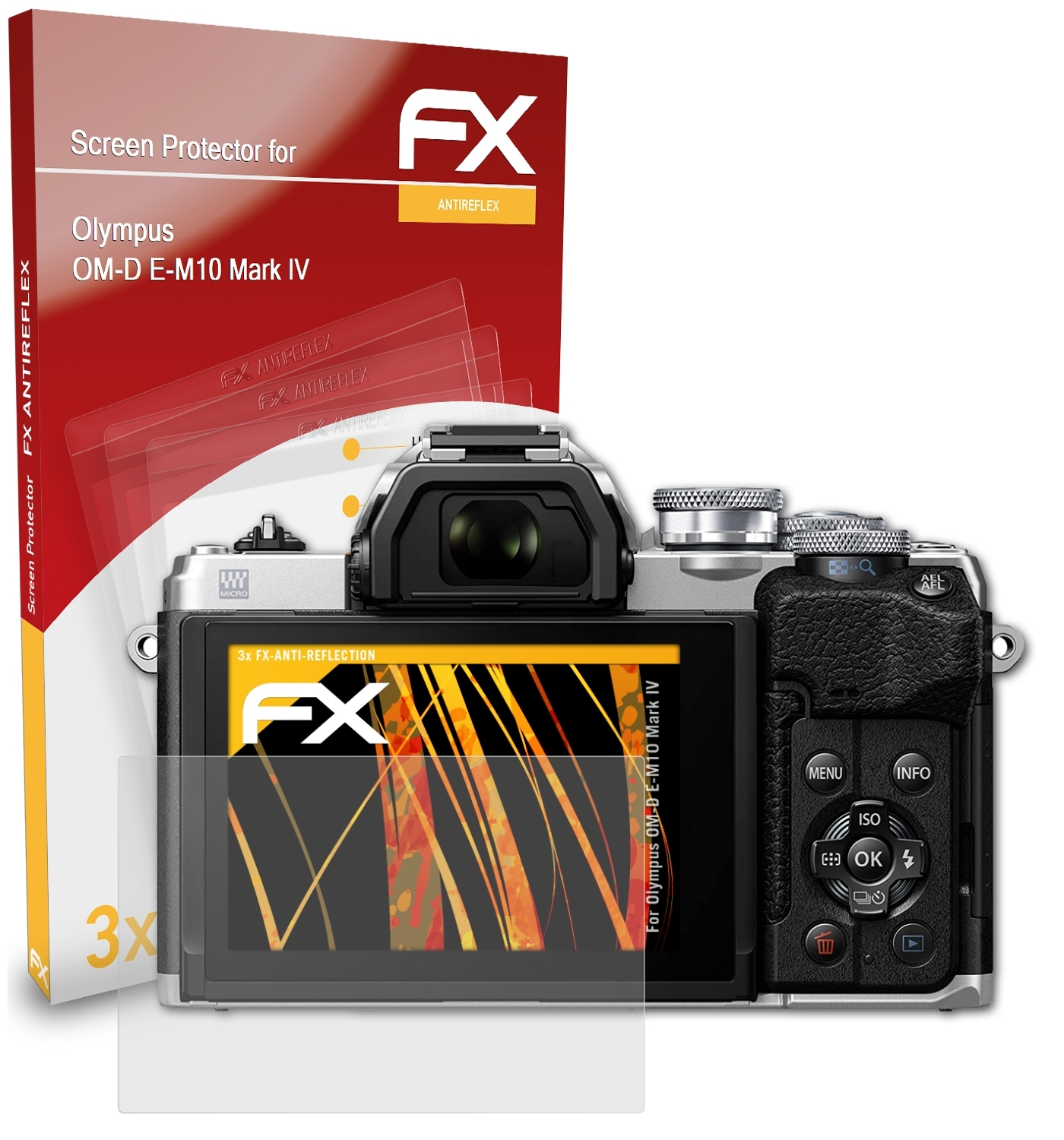 ATFOLIX Mark FX-Antireflex 3x IV) OM-D E-M10 Olympus Displayschutz(für