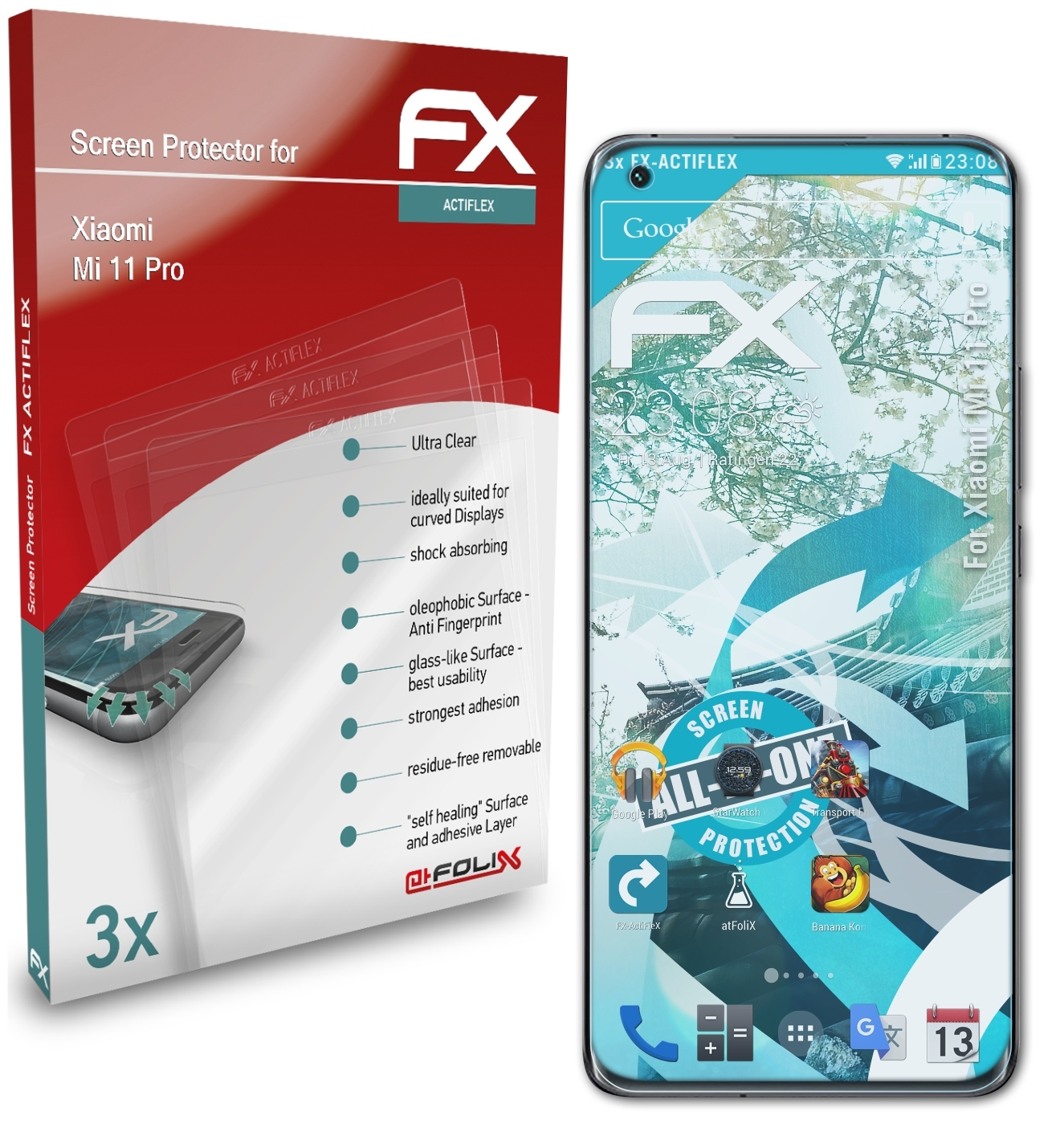 FX-ActiFleX 11 Pro) Displayschutz(für Xiaomi Mi ATFOLIX 3x