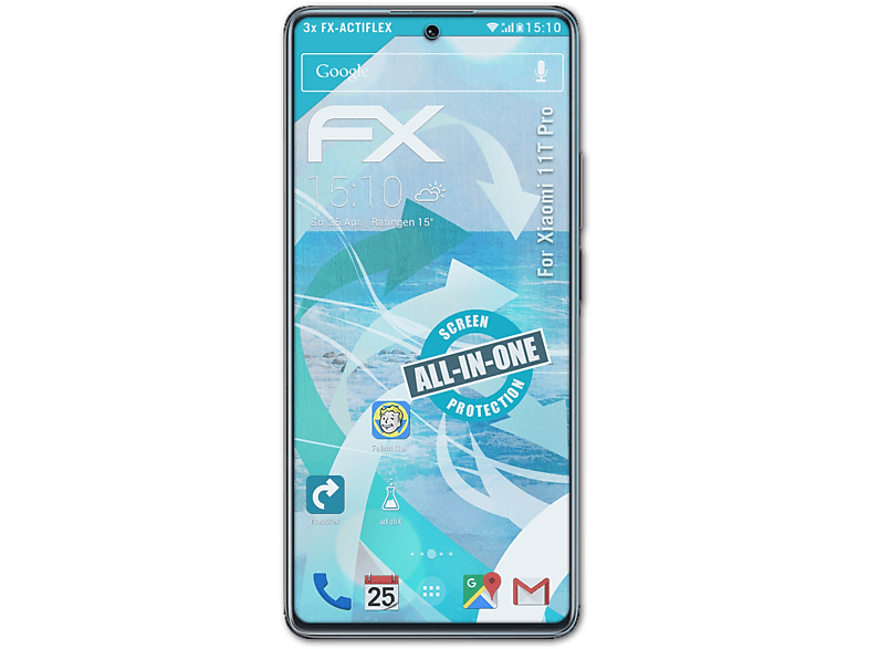 ATFOLIX 3x Displayschutz(für 11T Xiaomi FX-ActiFleX Pro)